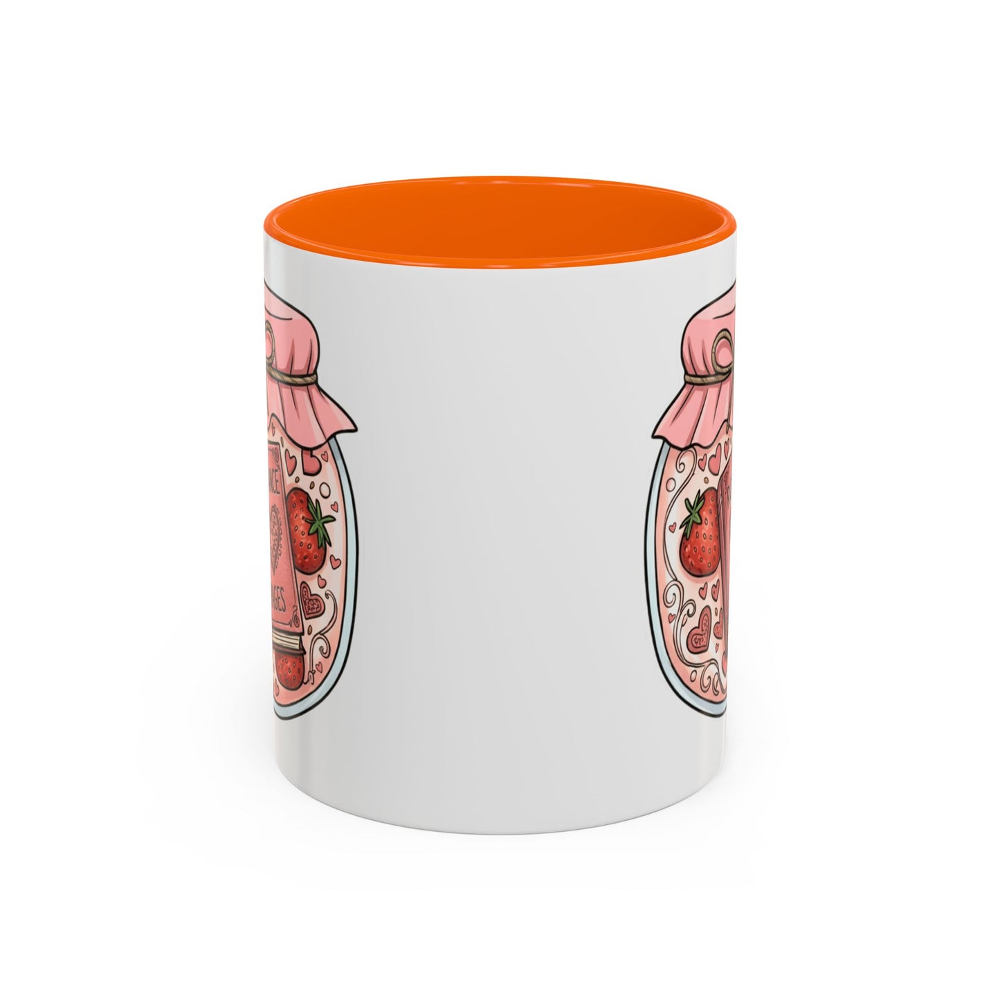 "Romance Pages" Jam Jar Coffee Mug — Cute Strawberry Jam Romance Readers Mug (11/15oz)