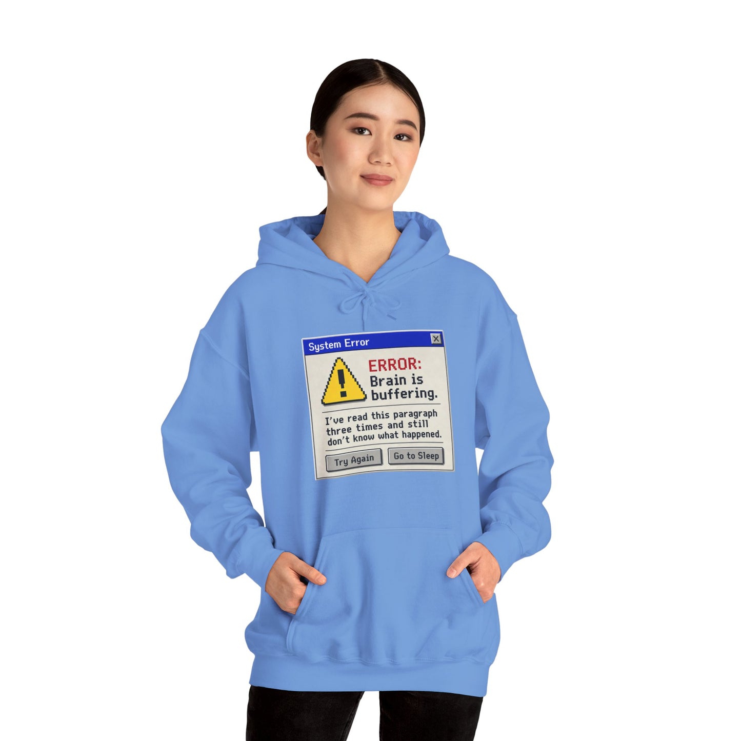 Neurospicy "ERROR: Brain is buffering" Retro Computer Alert Graphic Hoodie