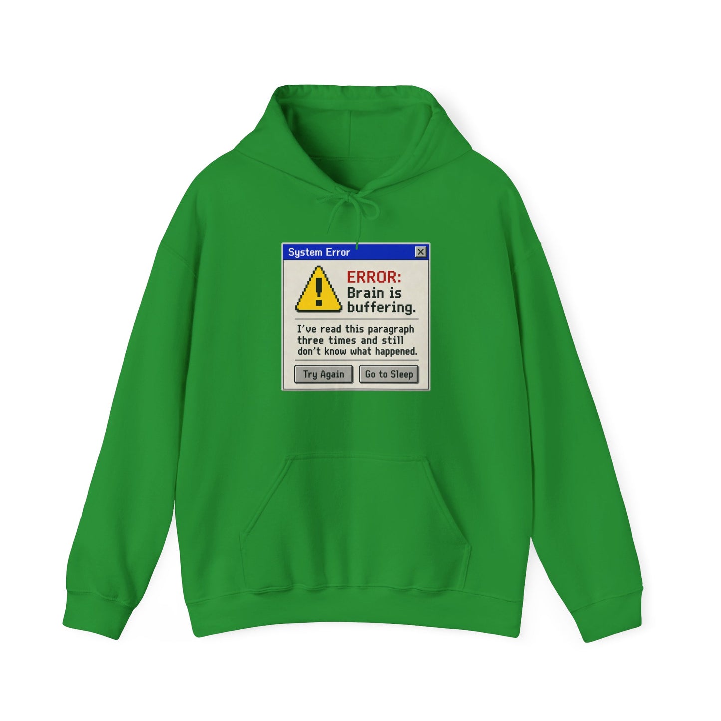 Neurospicy "ERROR: Brain is buffering" Retro Computer Alert Graphic Hoodie