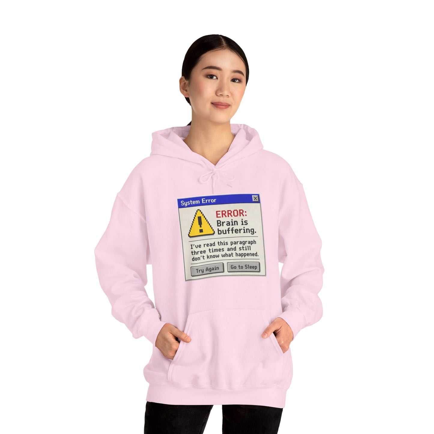 Neurospicy "ERROR: Brain is buffering" Retro Computer Alert Graphic Hoodie