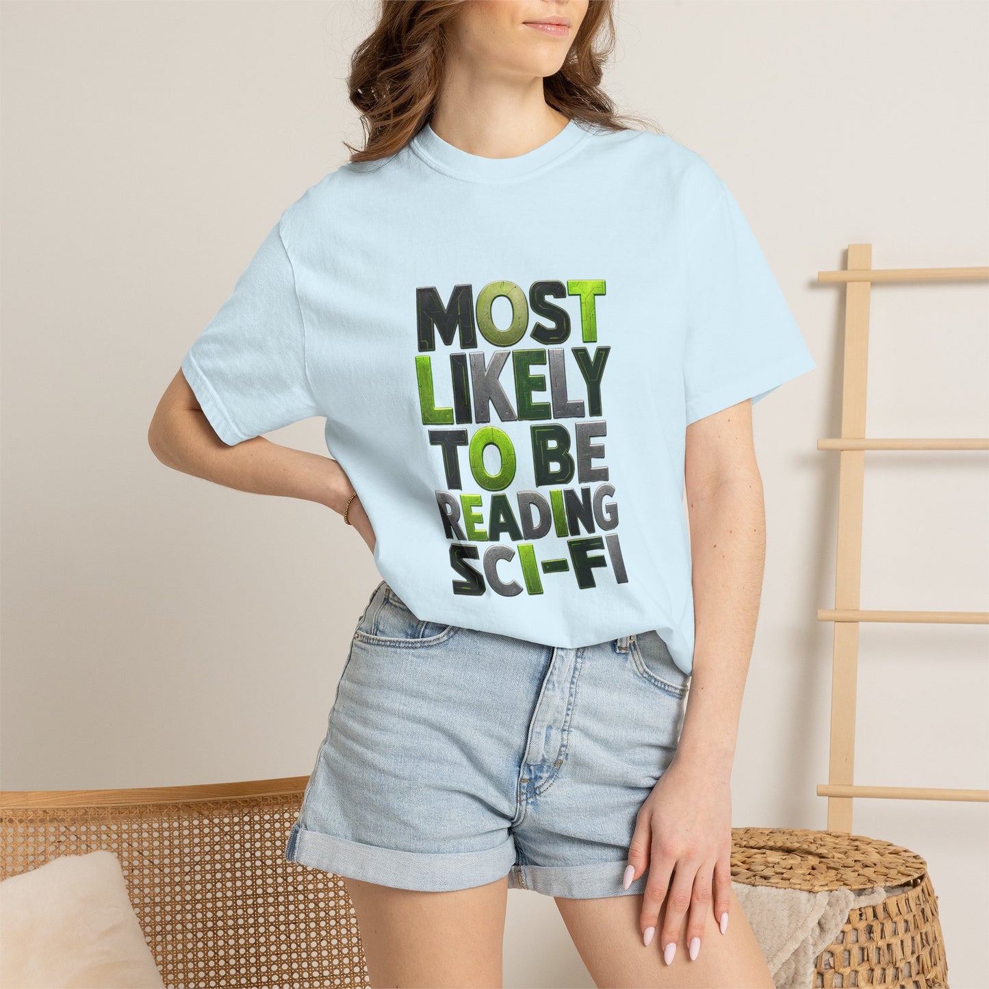 "Most Likely To Be Reading Sci‑Fi" T-Shirt for Science Fiction Book Lovers