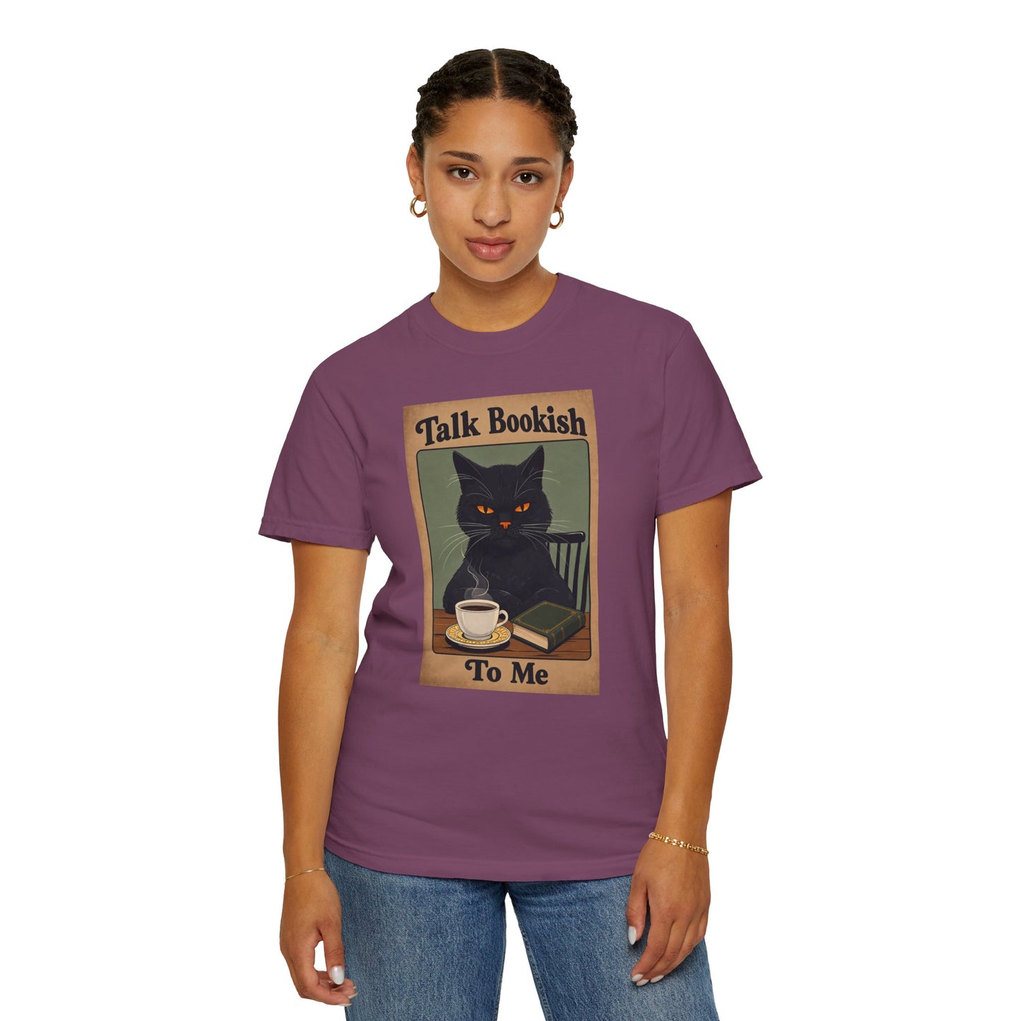 "Talk Bookish To Me" Cat T-Shirt