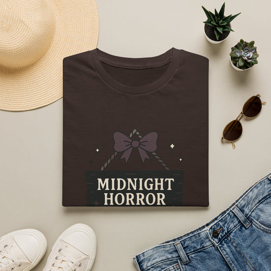 Lightweight Fabric - "Midnight Horror Reader" T-Shirt — Spooky Book Lover Graphic Tee