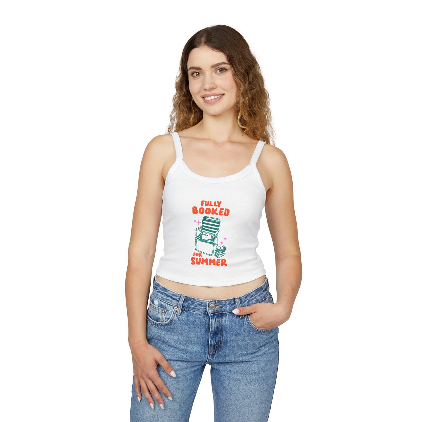 "Fully Booked for Summer" Tank Top — Beach Chair Reading Crop Top