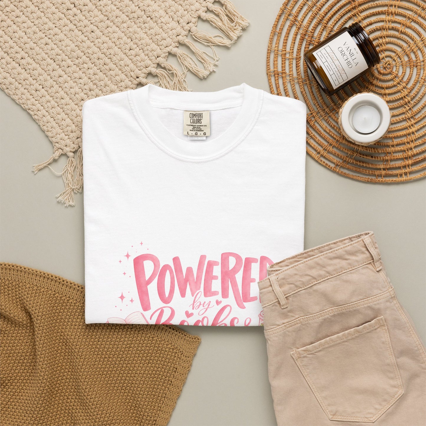 "Powered by Books & Matcha" T-Shirt