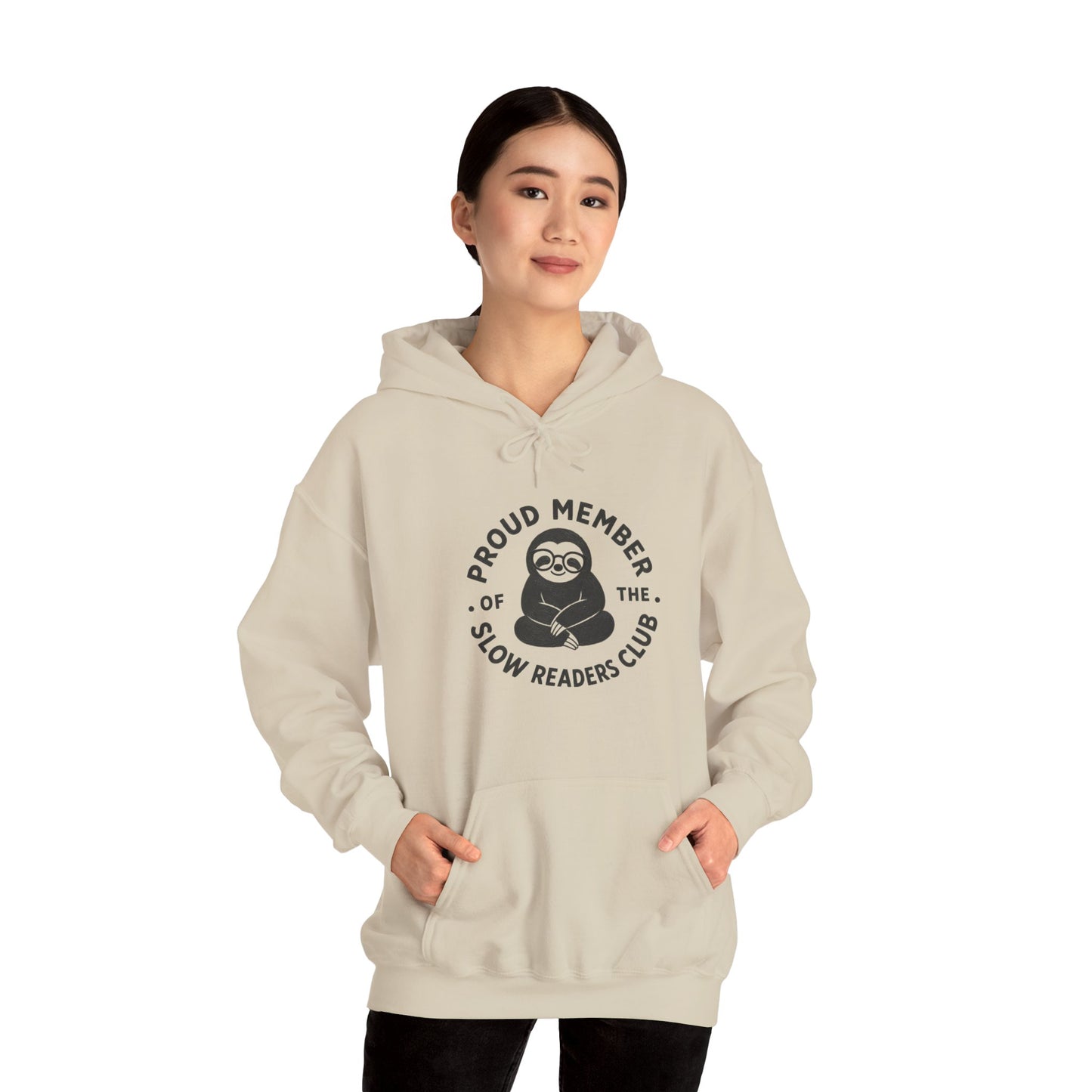 "Proud Member of the Slow Readers Club" Sloth Reading Hoodie