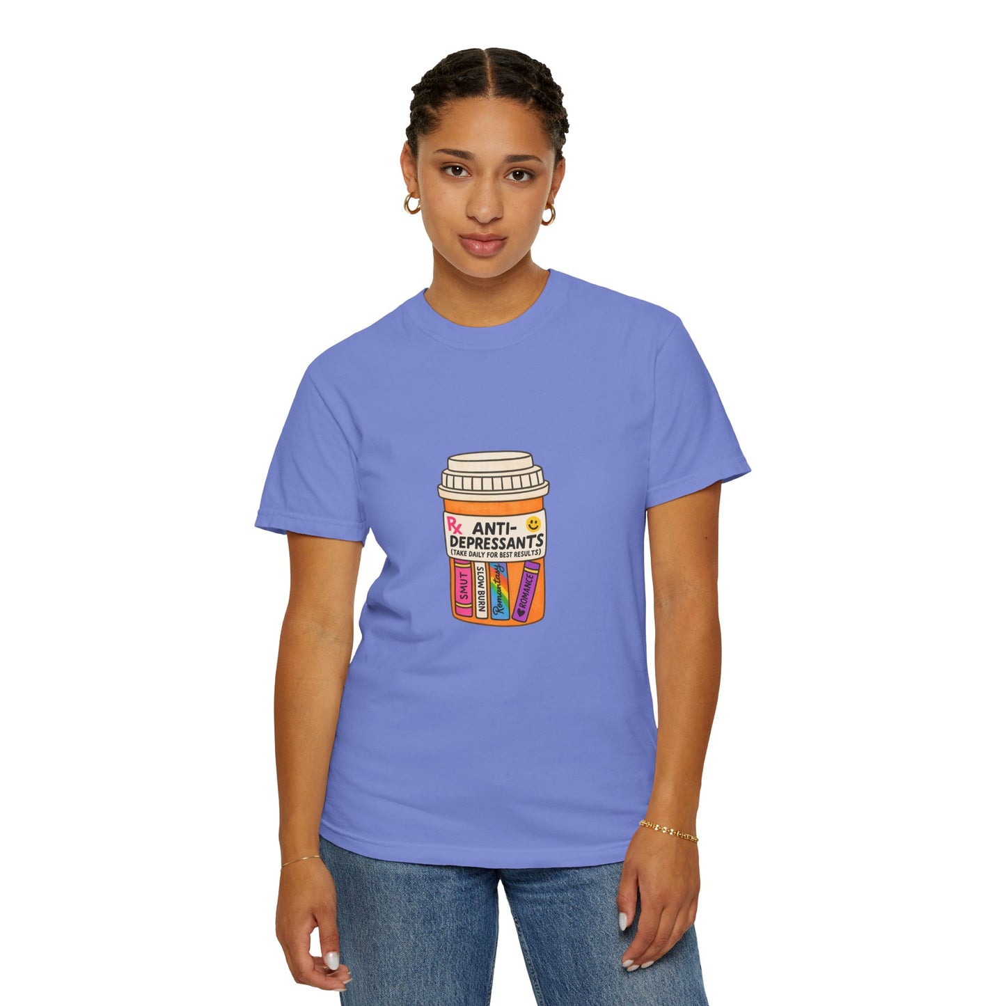 T-Shirt — "Anti-Depressants" Coffee & Books Graphic Tee