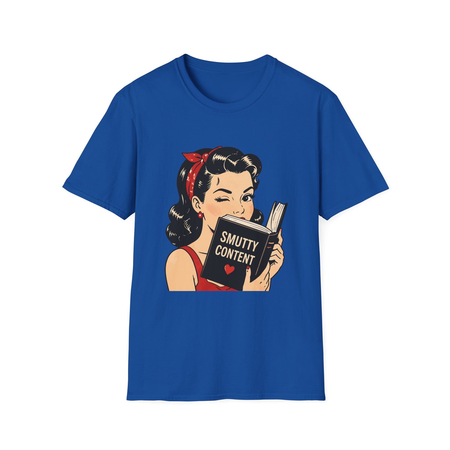 Lightweight Fabric - Vintage Pin-up Reading Tee — "Smutty Content" Graphic T-Shirt