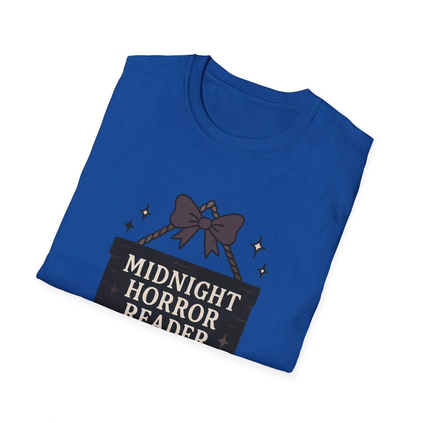 Lightweight Fabric - "Midnight Horror Reader" T-Shirt — Spooky Book Lover Graphic Tee