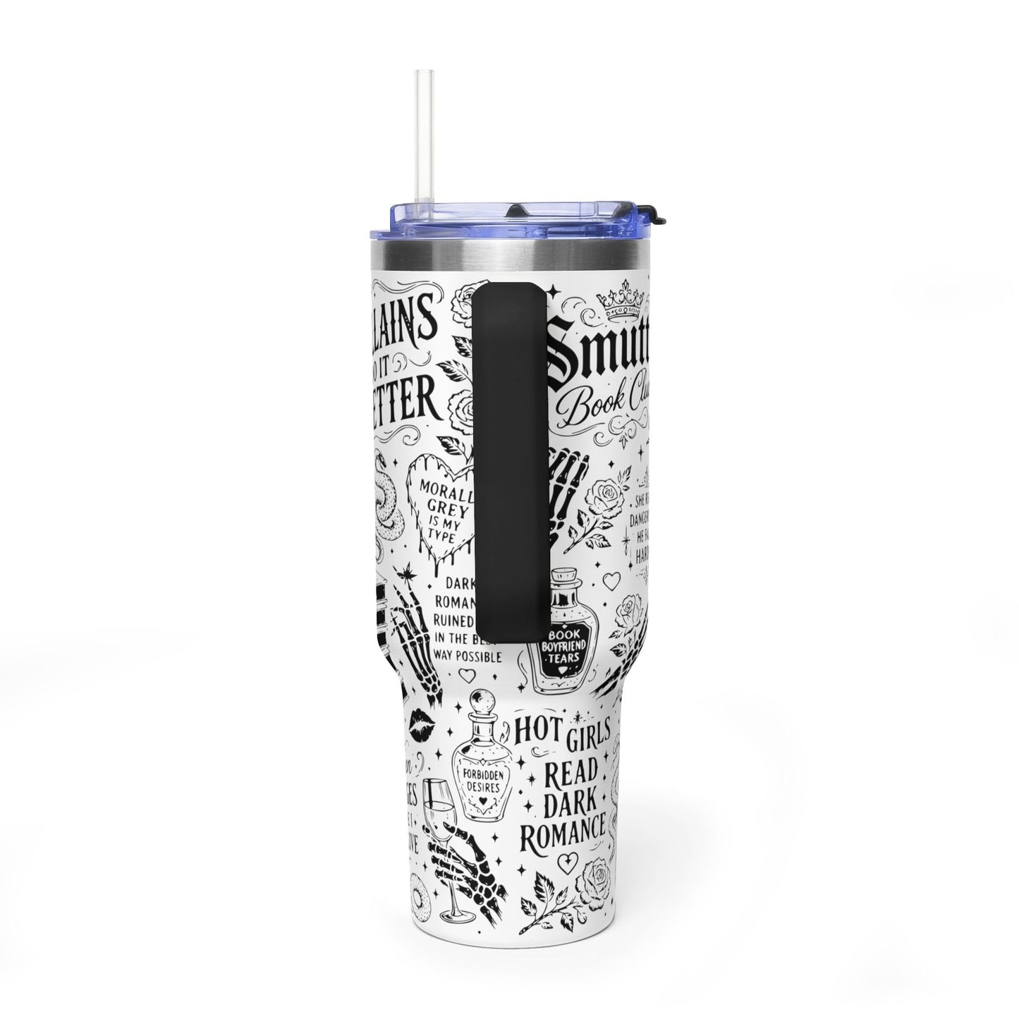 40oz Tumbler — "In My Dark Romance Era (Probably Smut)" Graphic Vacuum Travel Mug