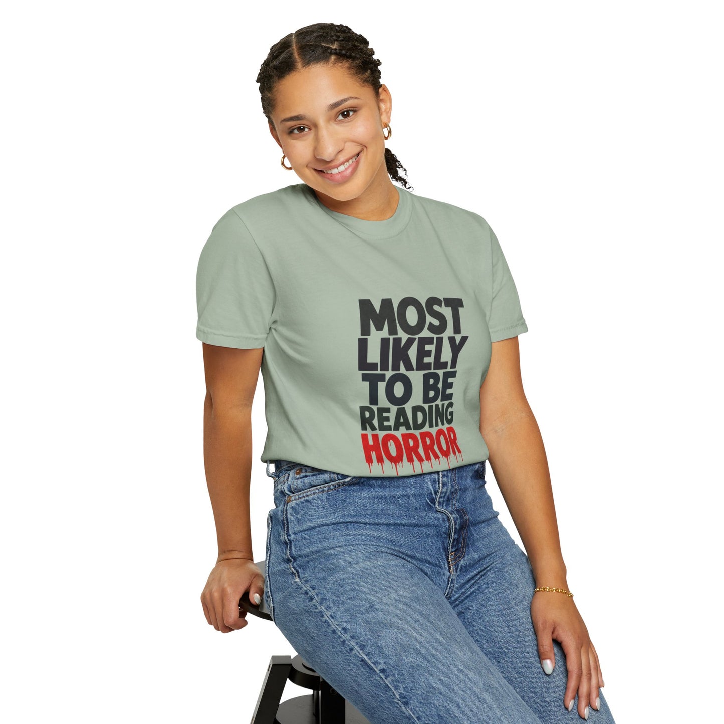 Horror Reader T-Shirt — "Most Likely to Be Reading Horror" Graphic Tee