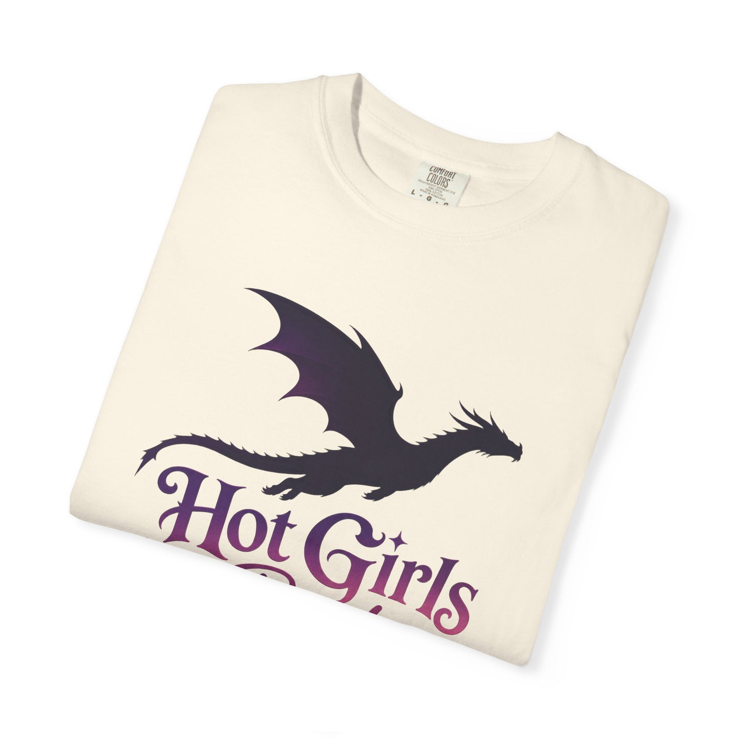 Fantasy Reader T‑Shirt — "Hot Girls Read Fantasy" Dragon Graphic