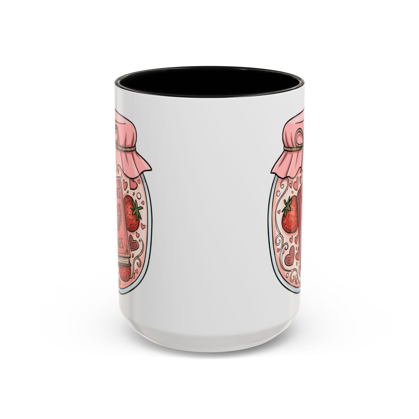 "Romance Pages" Jam Jar Coffee Mug — Cute Strawberry Jam Romance Readers Mug (11/15oz)