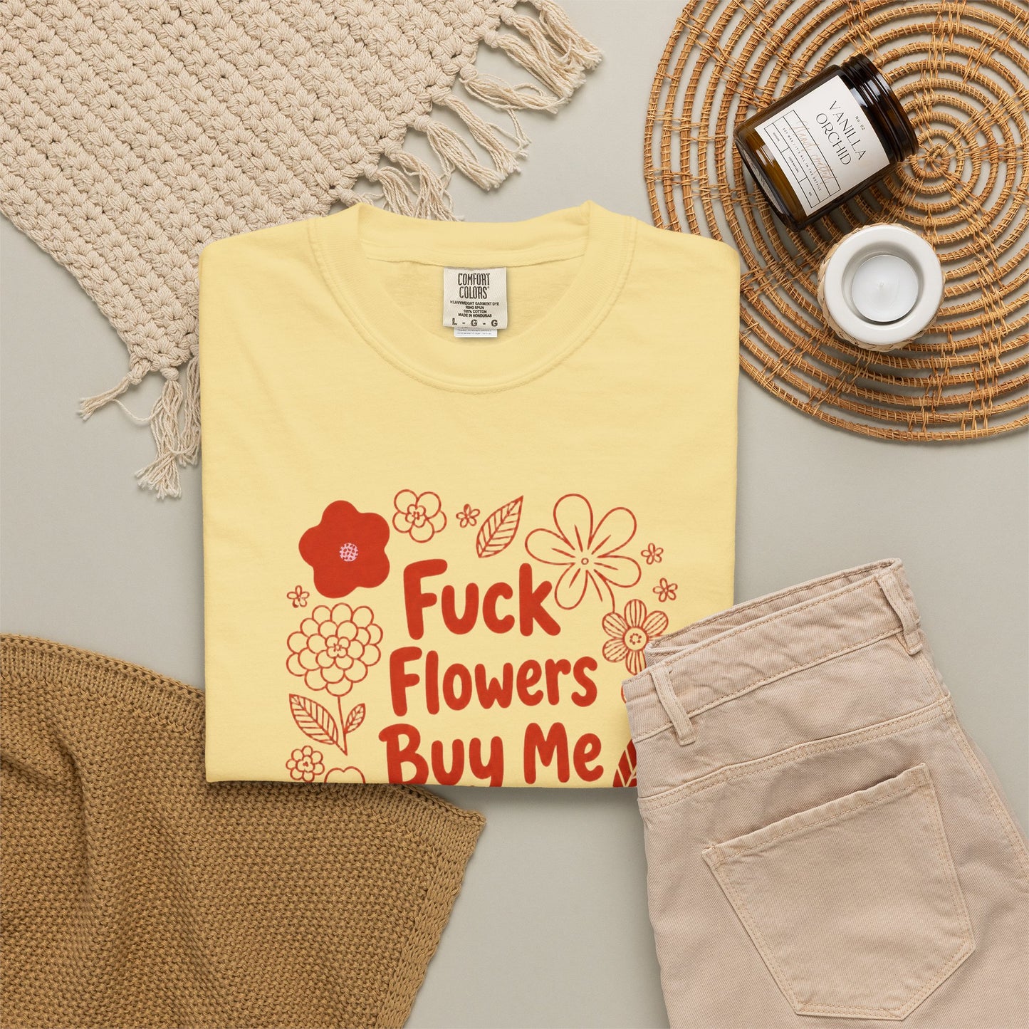“Fuck Flowers Buy Me Books” Floral Graphic Tee