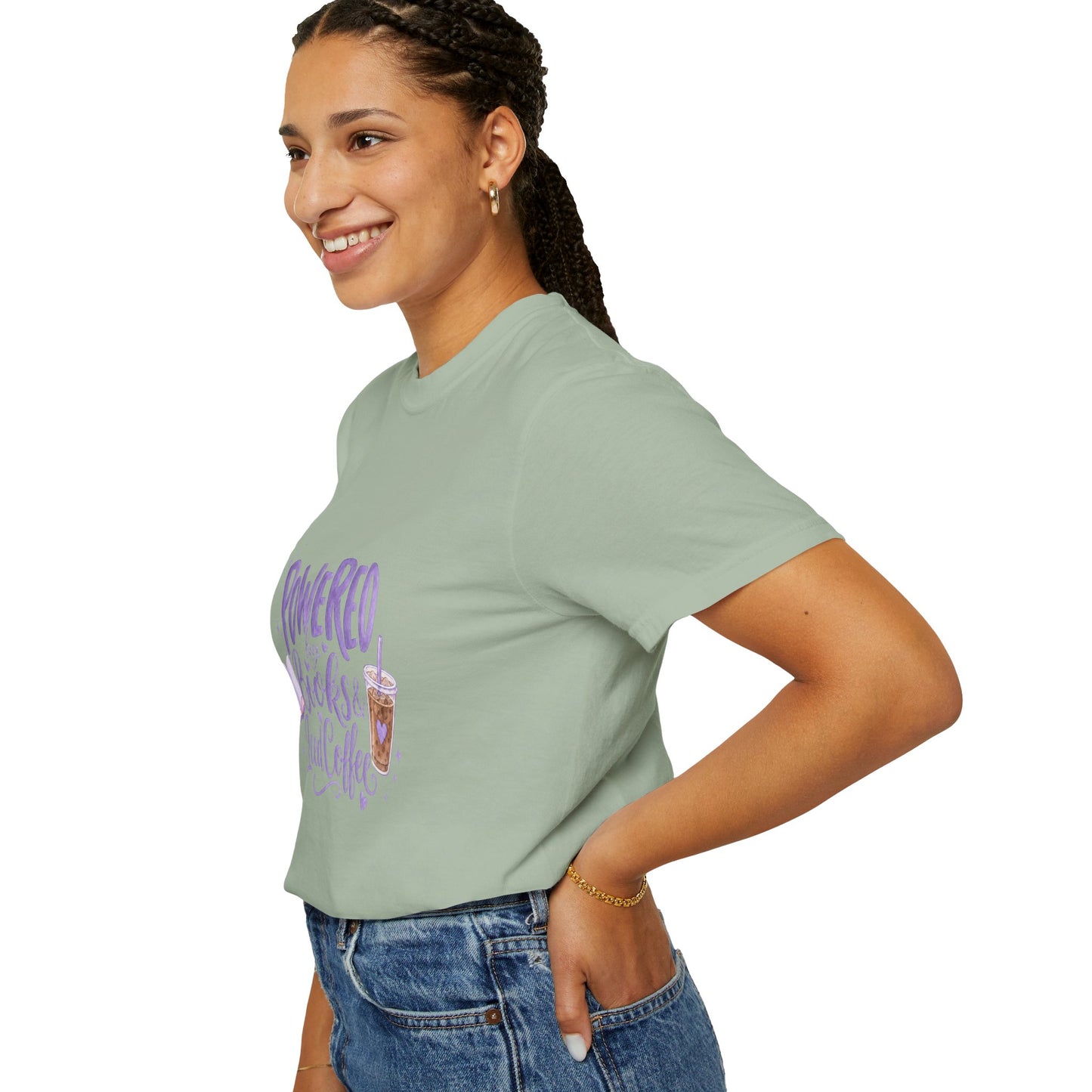 Book Lover T‑Shirt — "Powered by Books & Iced Coffee" Graphic Tee