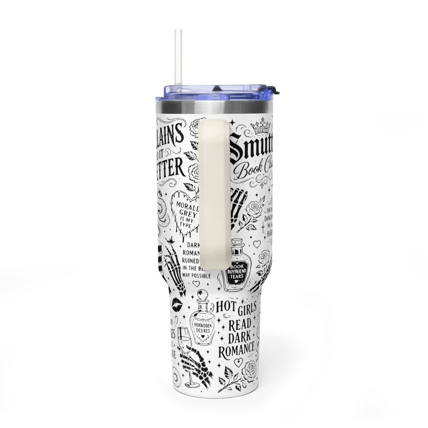 40oz Tumbler — "In My Dark Romance Era (Probably Smut)" Graphic Vacuum Travel Mug