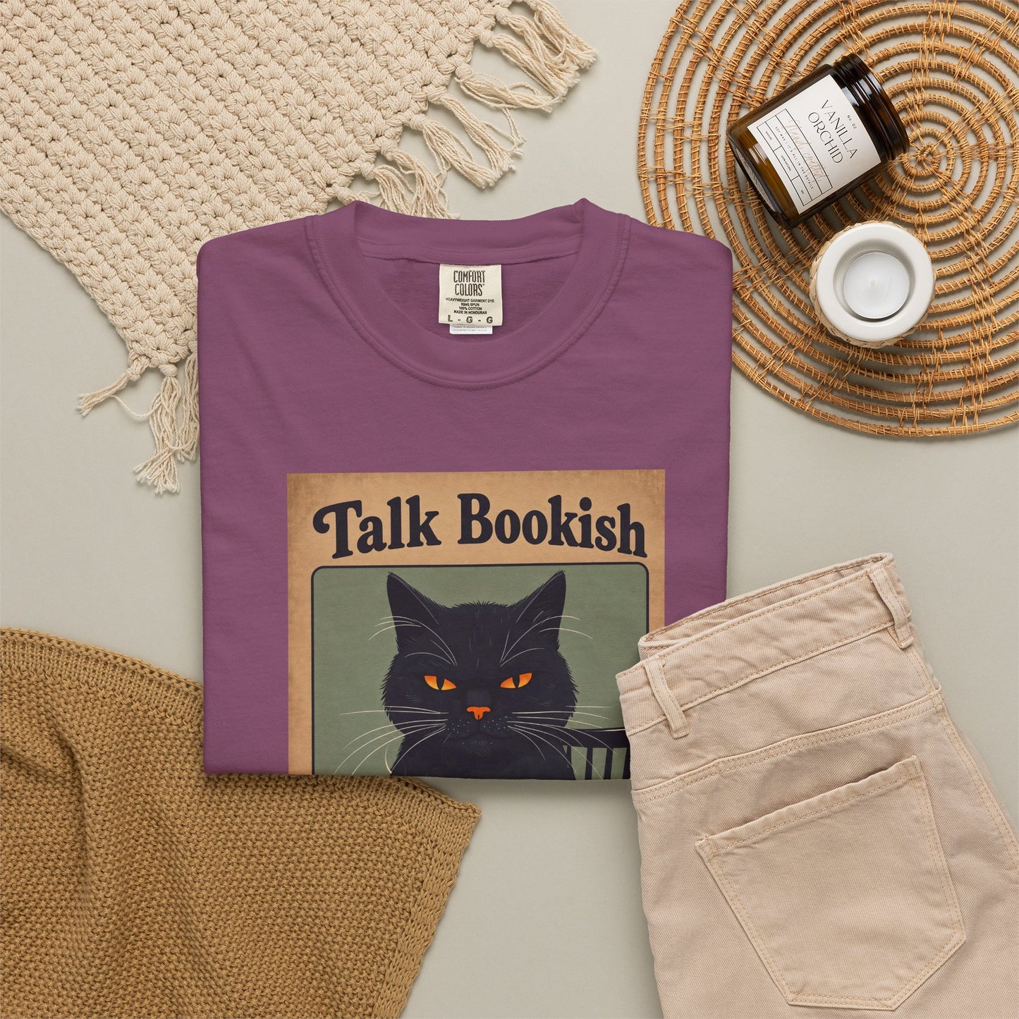"Talk Bookish To Me" Cat T-Shirt