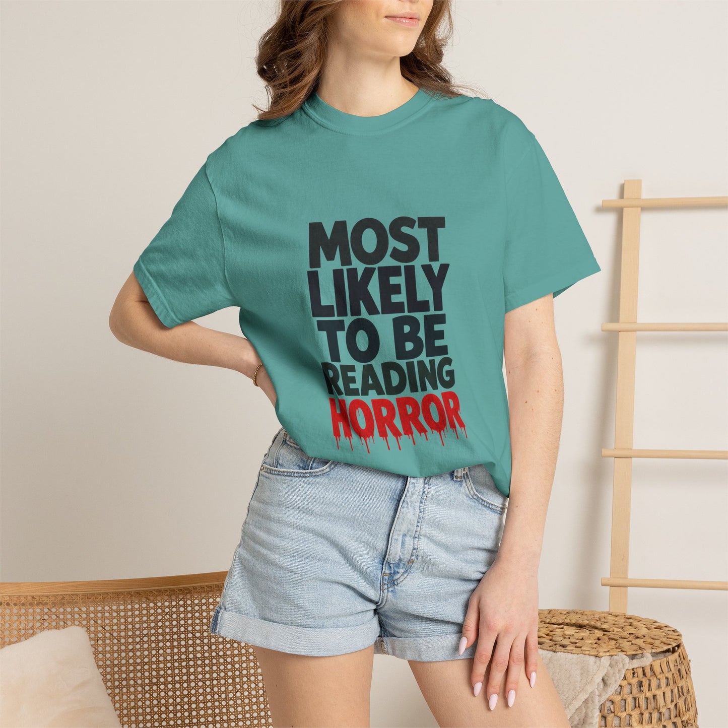 Horror Reader T-Shirt — "Most Likely to Be Reading Horror" Graphic Tee
