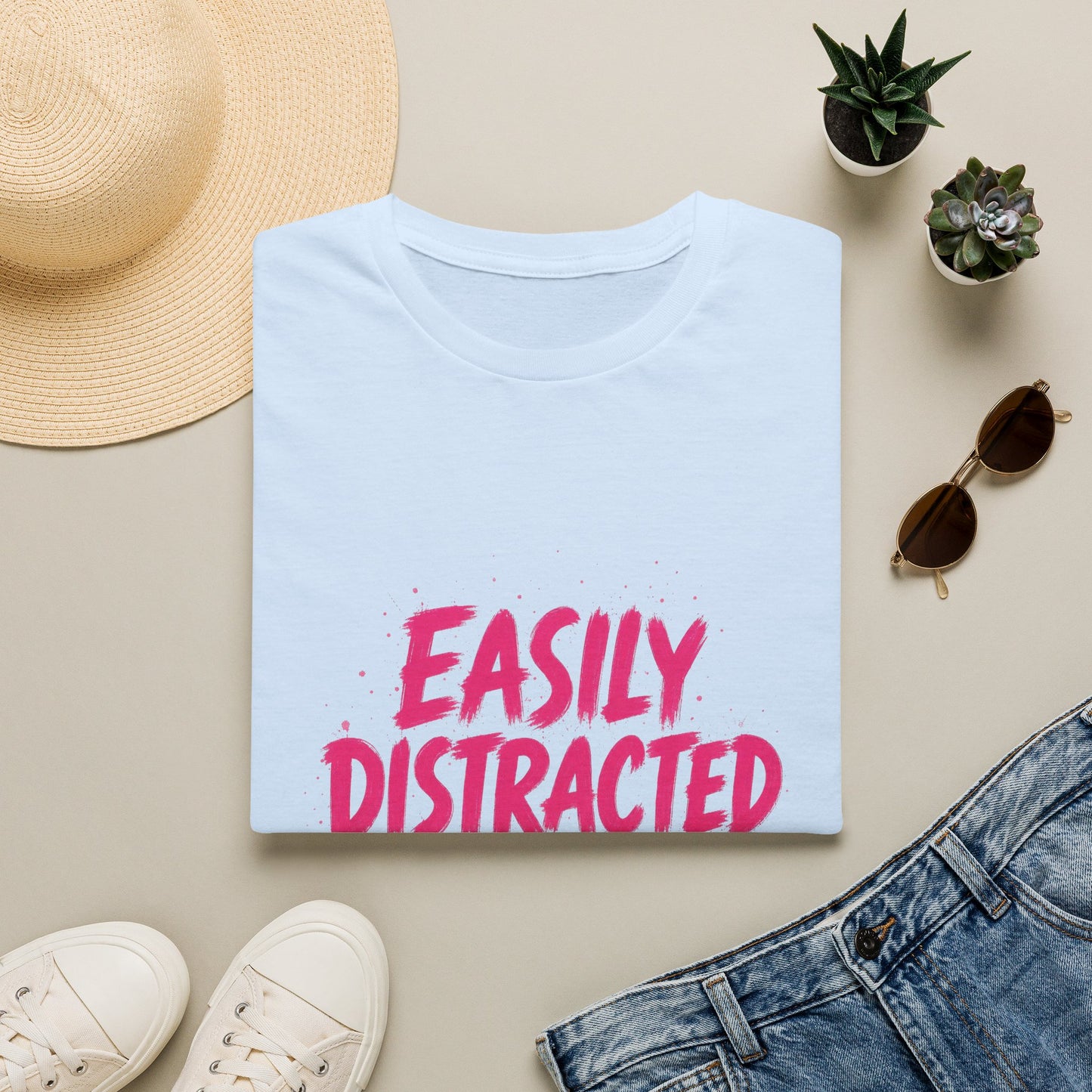 Lightweight Fabric - "Easily Distracted by Books" T‑Shirt