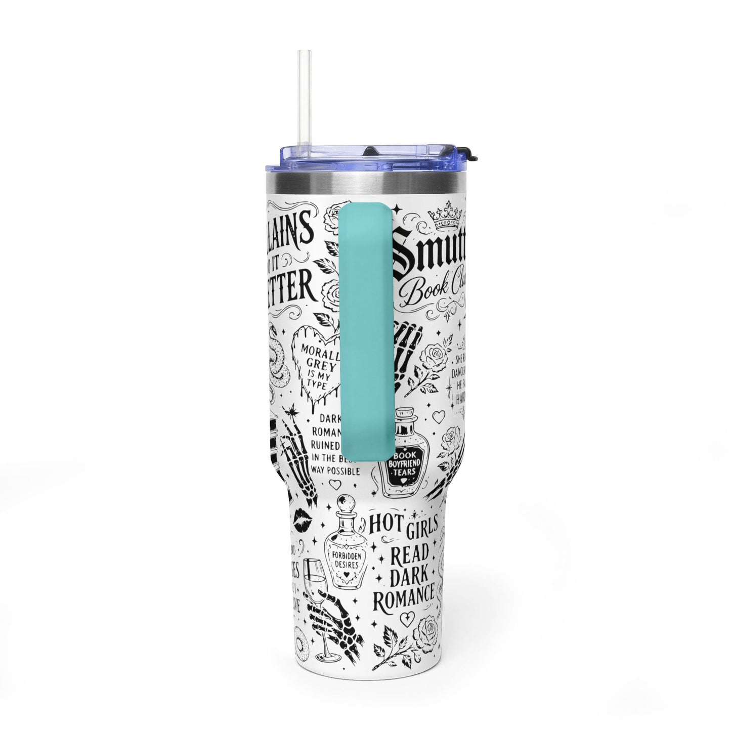 40oz Tumbler — "In My Dark Romance Era (Probably Smut)" Graphic Vacuum Travel Mug