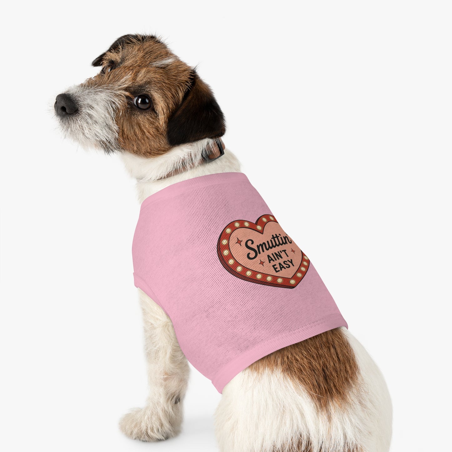 Pet Tank Top — “Smuttin' Ain’t Easy” Smut Readers Heart Marquee Dog Shirt