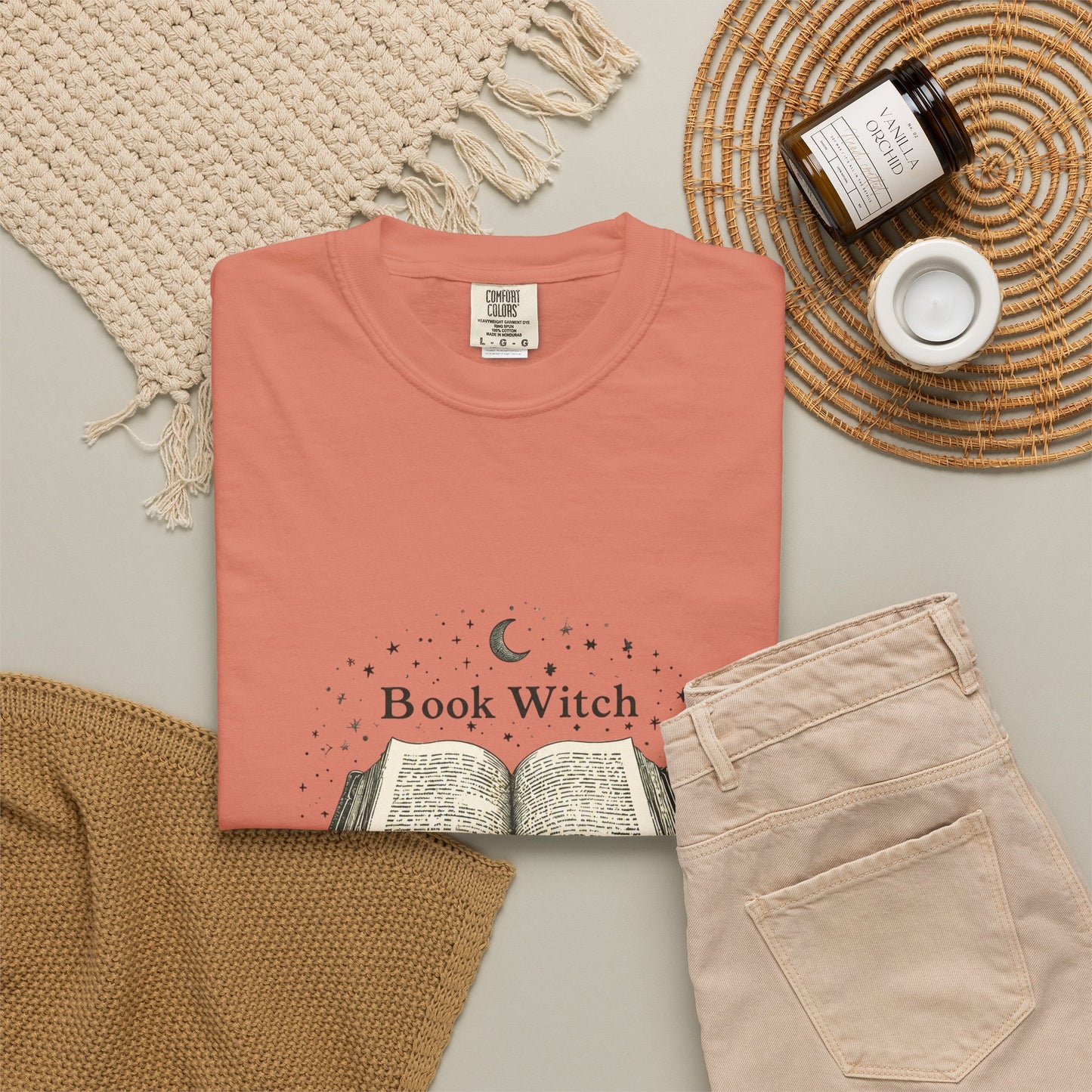 "Book Witch" T-Shirt — Vintage Open Spellbook Design for Readers & Witches