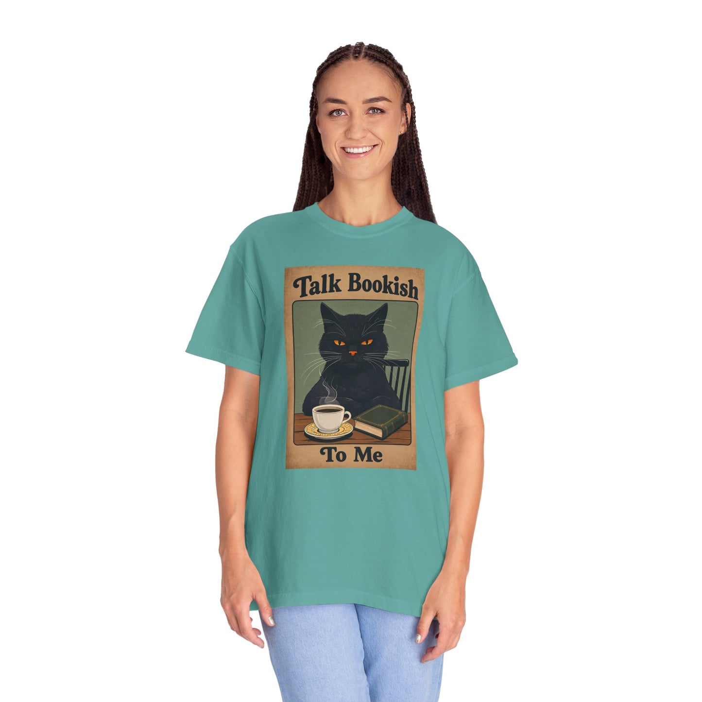 "Talk Bookish To Me" Cat T-Shirt