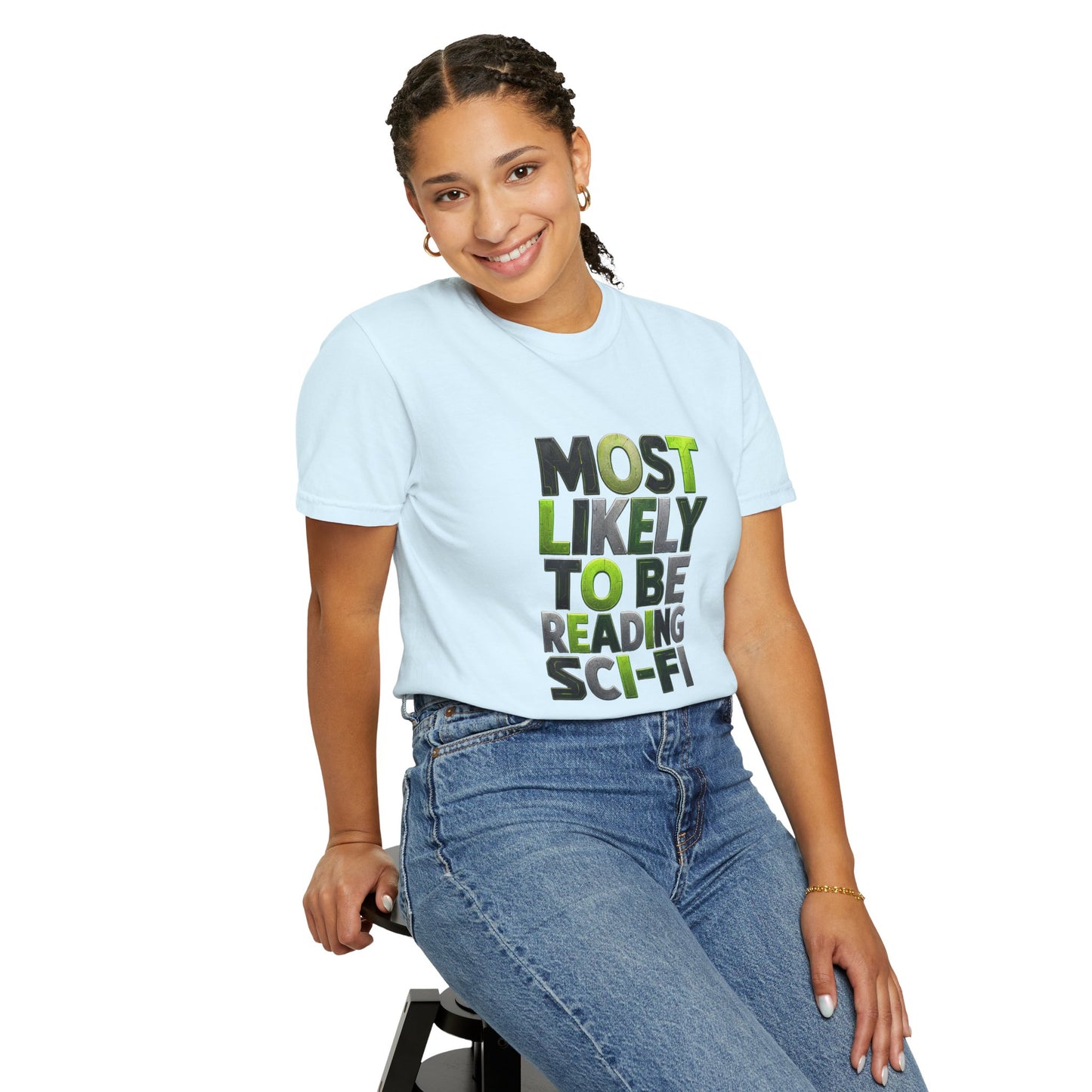 "Most Likely To Be Reading Sci‑Fi" T-Shirt for Science Fiction Book Lovers