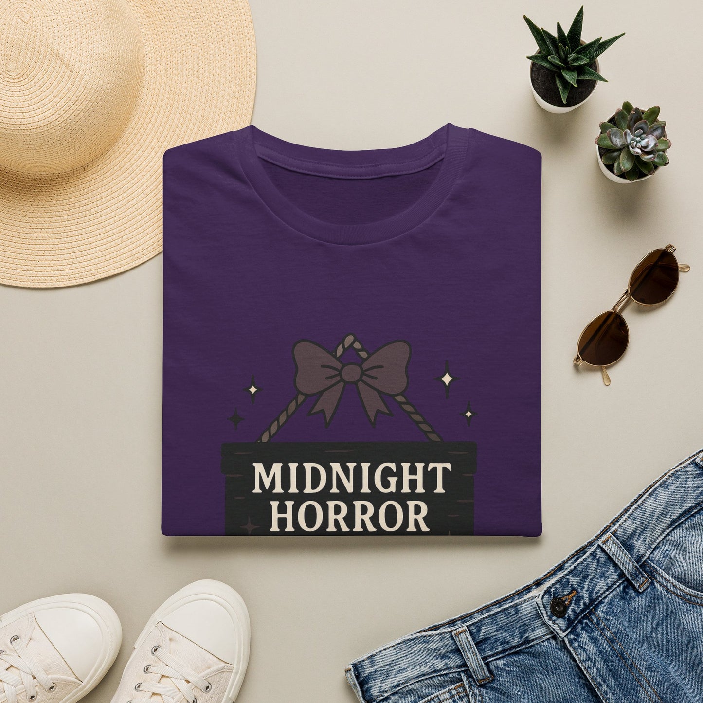 Lightweight Fabric - "Midnight Horror Reader" T-Shirt — Spooky Book Lover Graphic Tee
