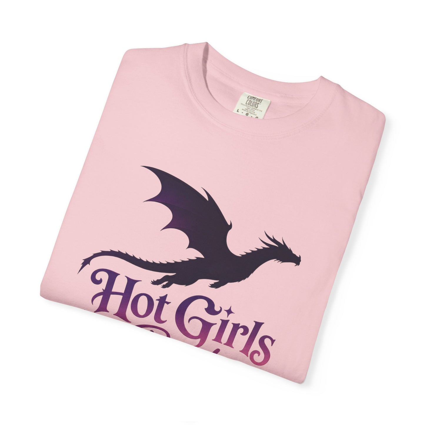 Fantasy Reader T‑Shirt — "Hot Girls Read Fantasy" Dragon Graphic