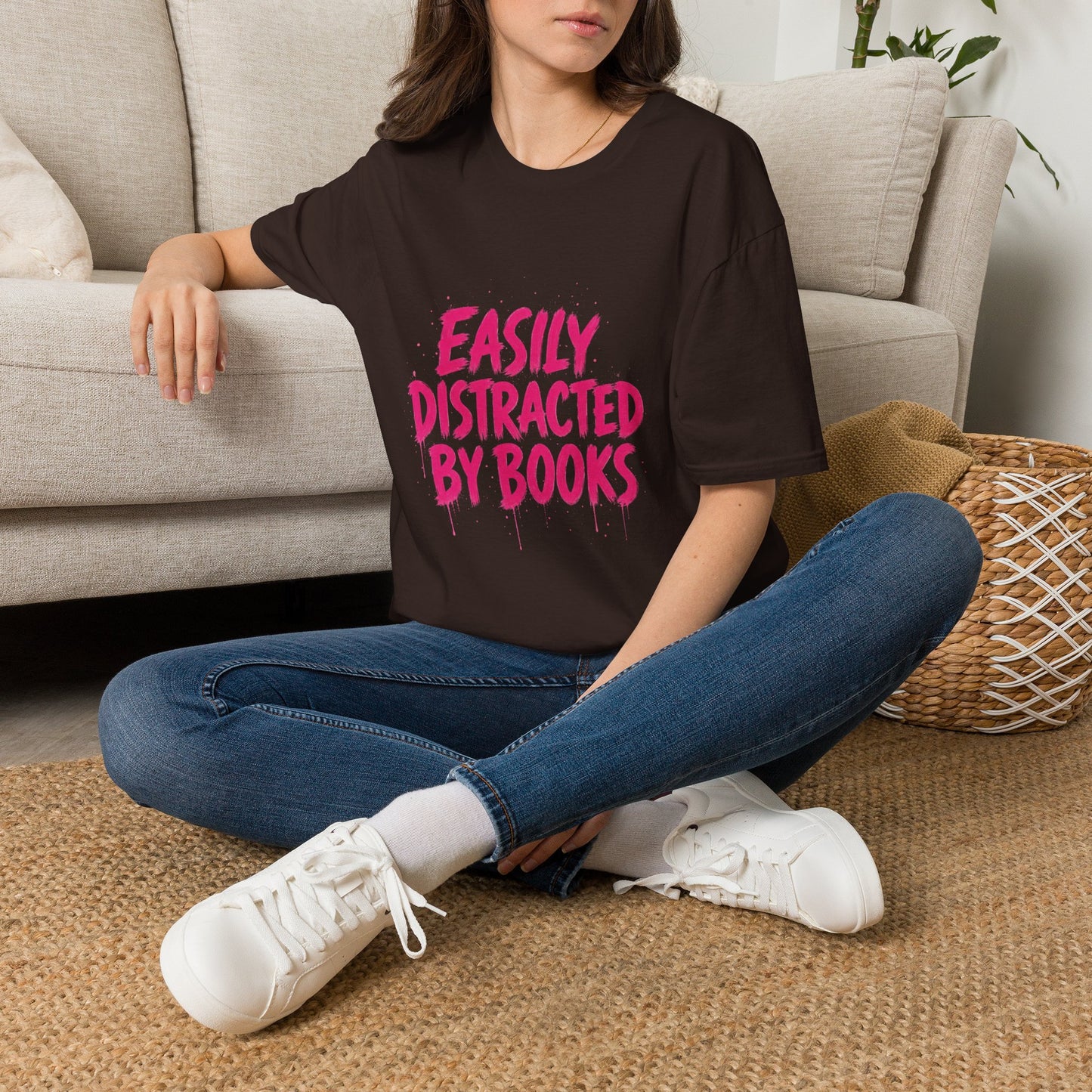 Lightweight Fabric - "Easily Distracted by Books" T‑Shirt