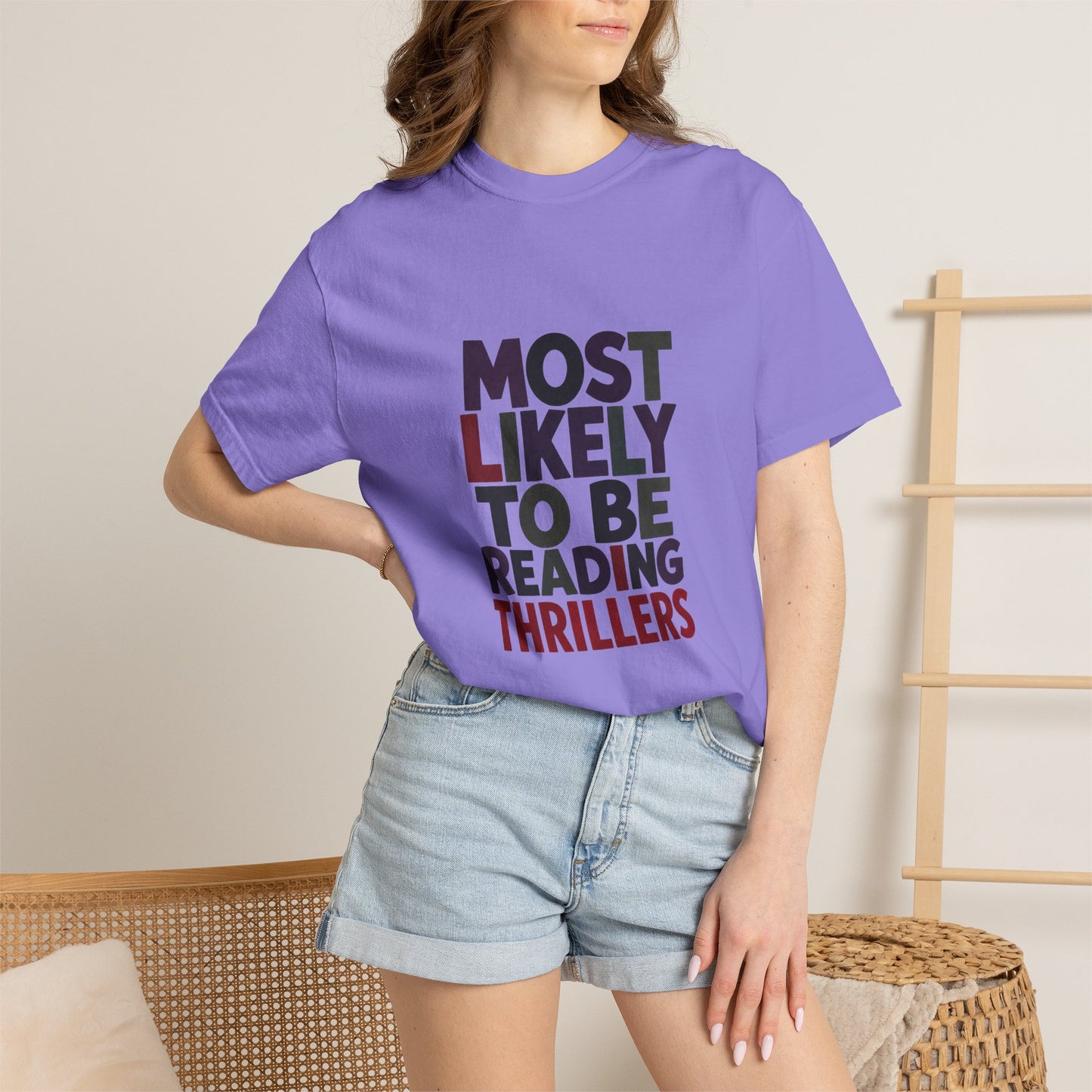 “Most Likely to Be Reading Thrillers” Graphic T-shirt