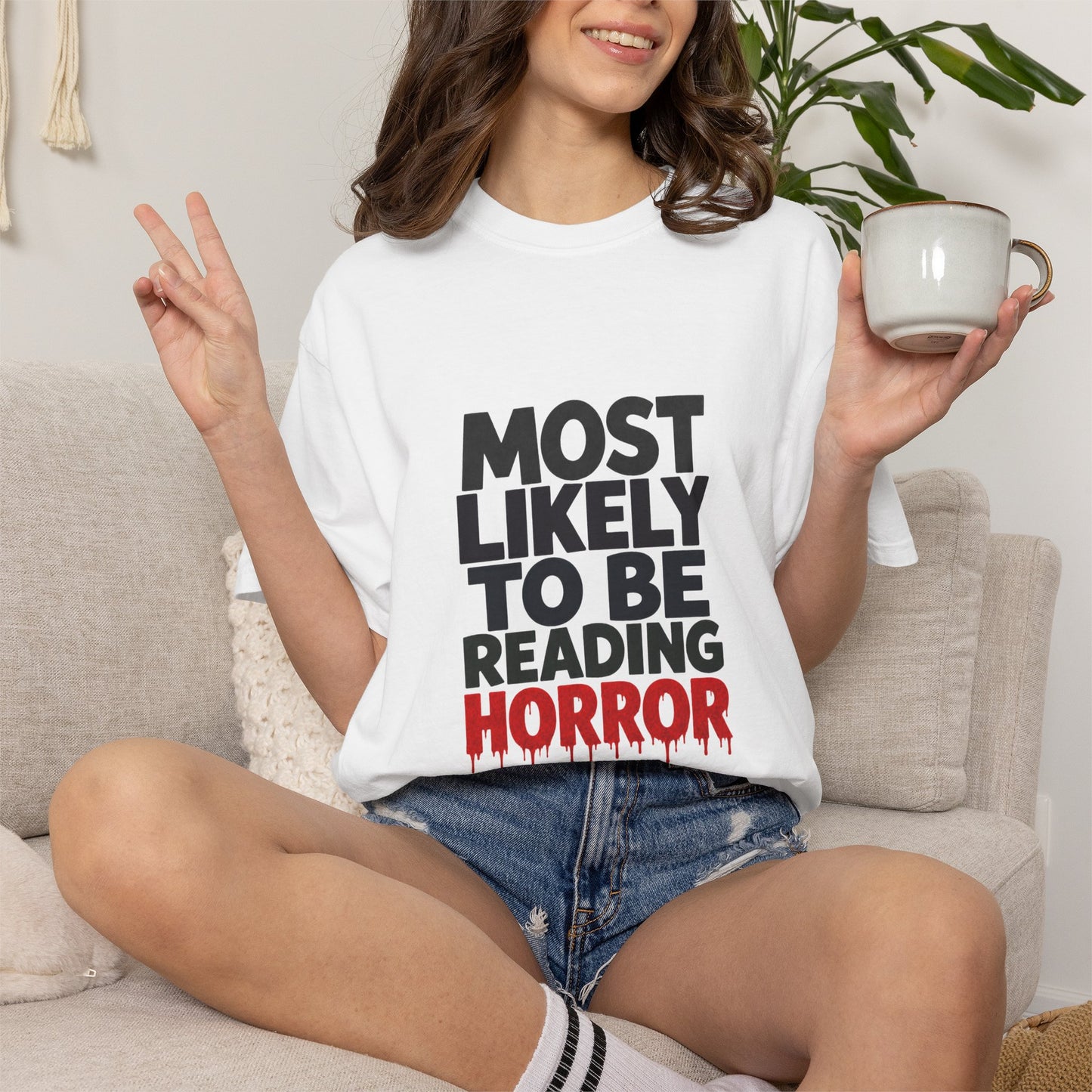 Horror Reader T-Shirt — "Most Likely to Be Reading Horror" Graphic Tee