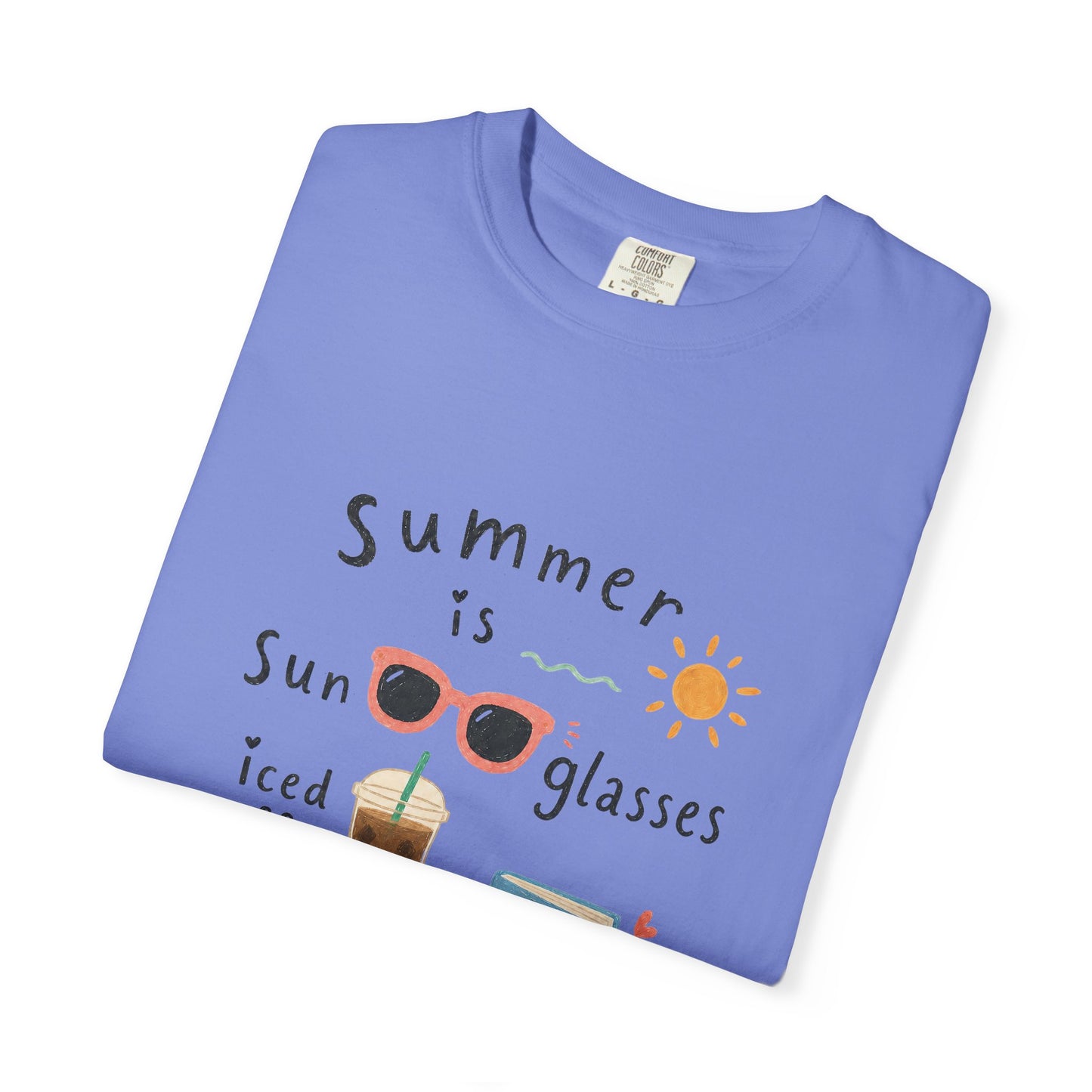 "Summer Is Sunglasses, Iced Coffee & Books" T-Shirt