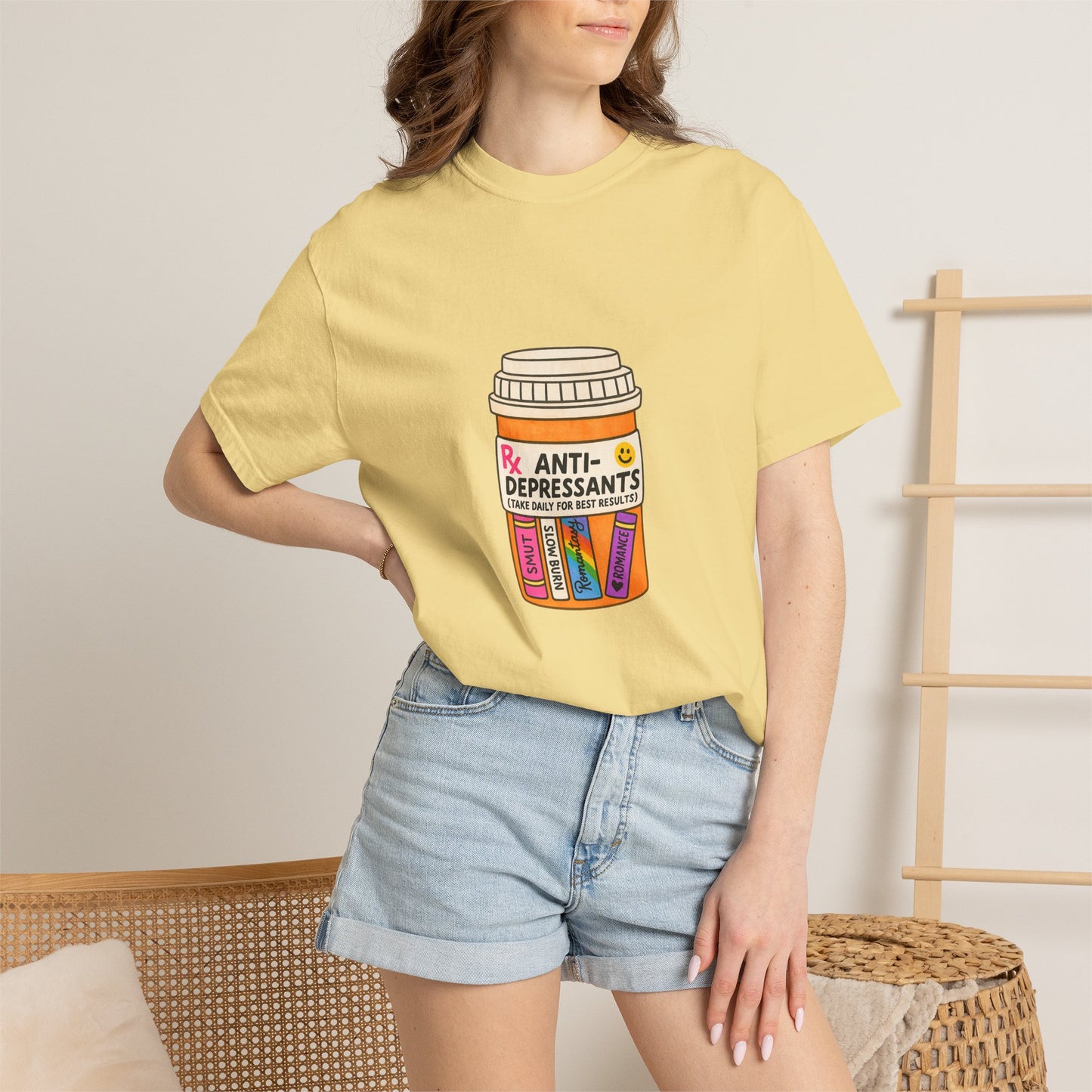 T-Shirt — "Anti-Depressants" Coffee & Books Graphic Tee