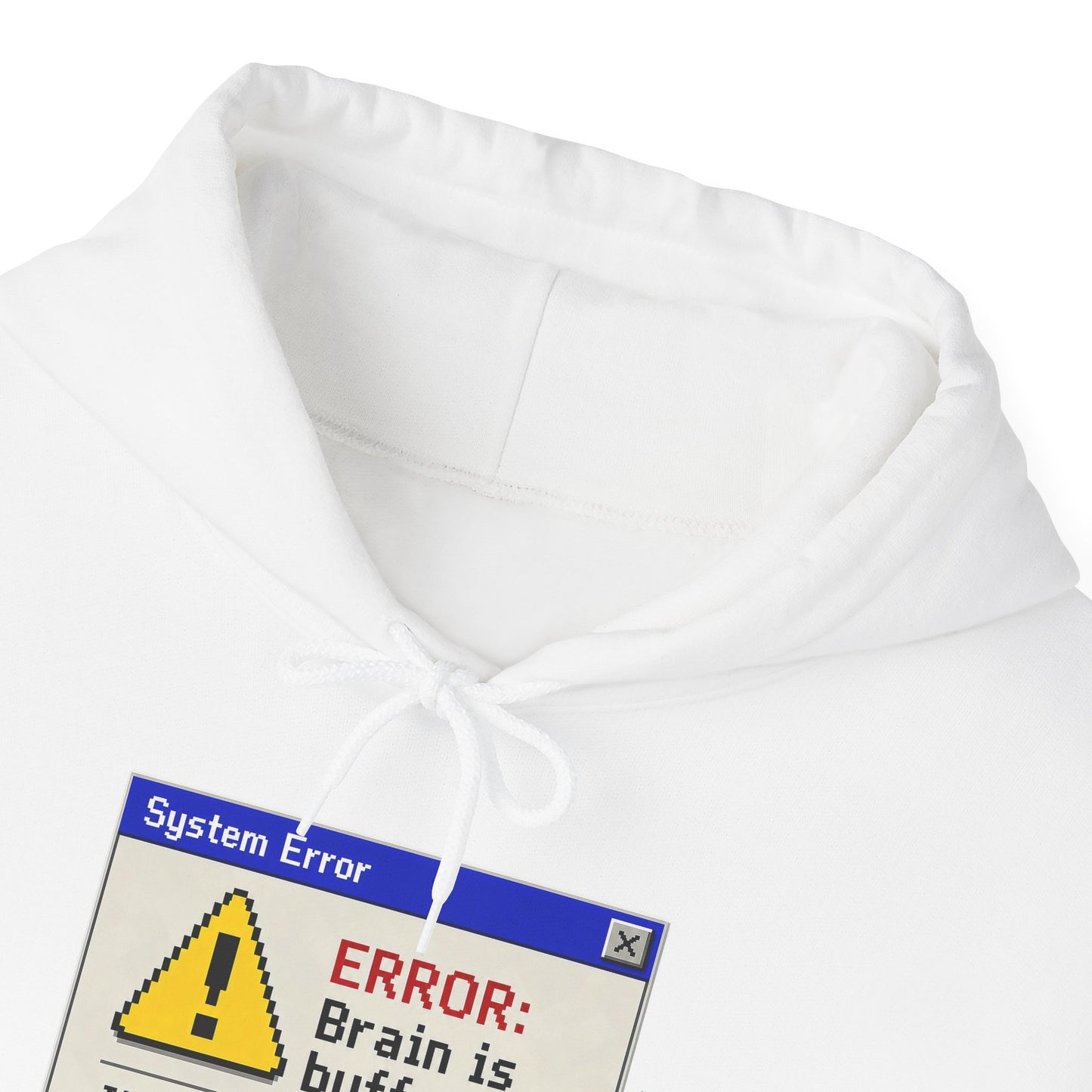 Neurospicy "ERROR: Brain is buffering" Retro Computer Alert Graphic Hoodie