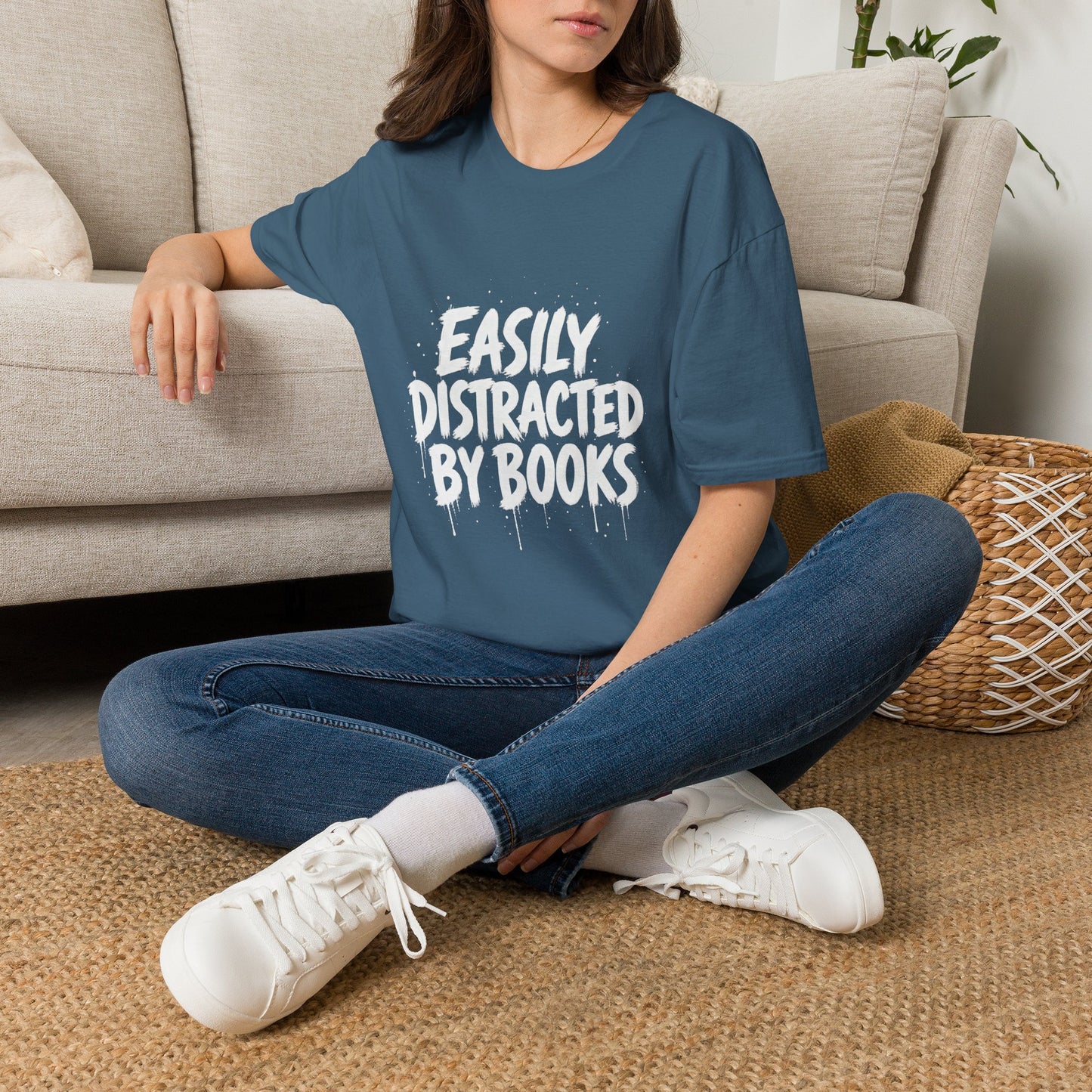 Lightweight Fabric - "Easily Distracted by Books" T‑Shirt