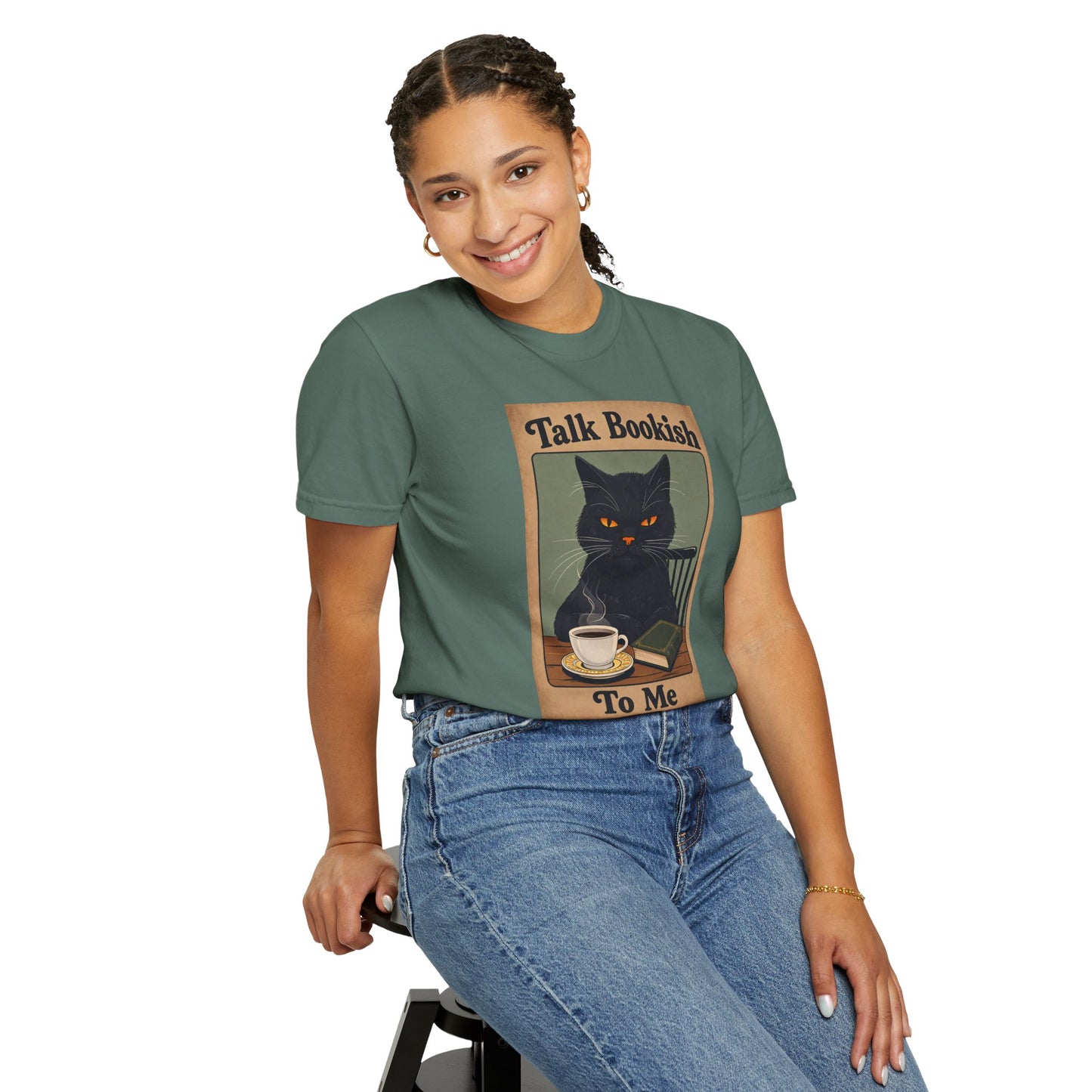"Talk Bookish To Me" Cat T-Shirt