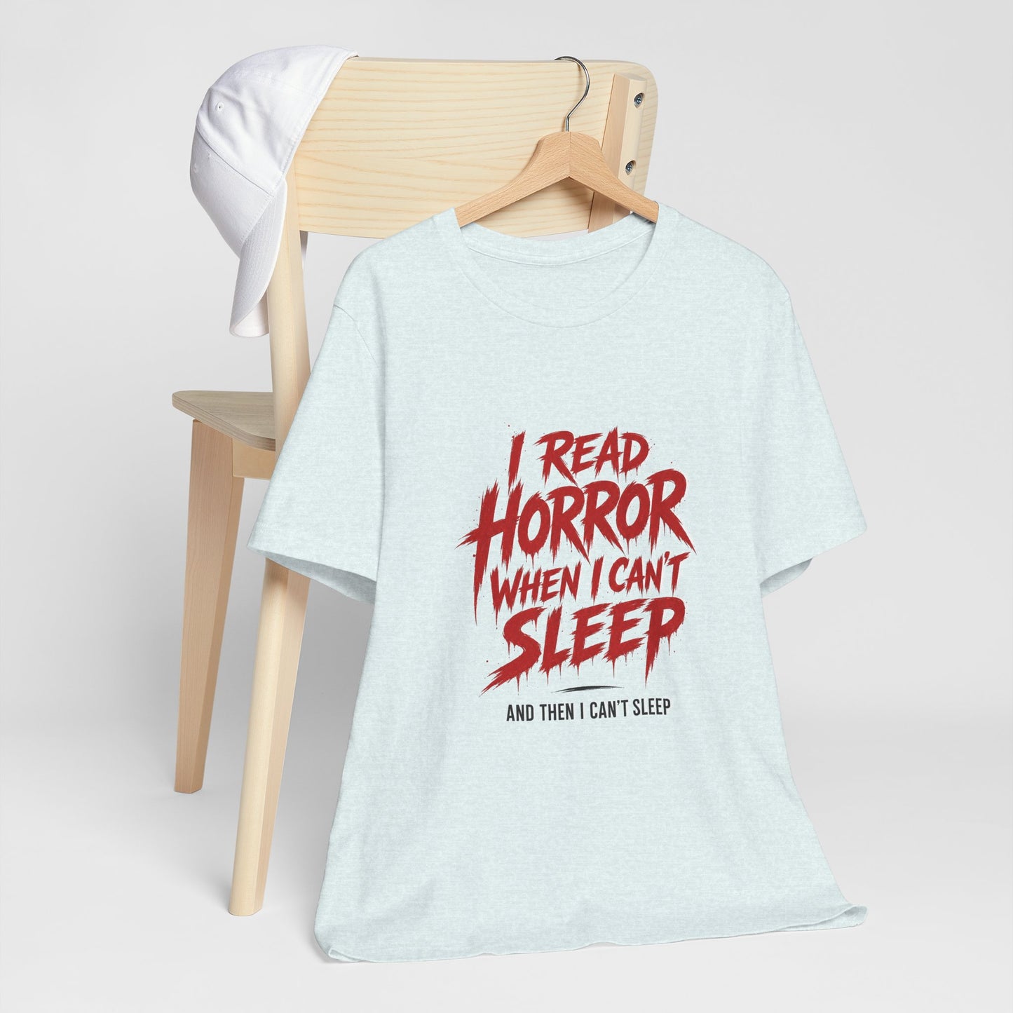 Airlume Cotton - Horror Reader Tee — "I Read Horror When I Can’t Sleep" Graphic T-Shirt