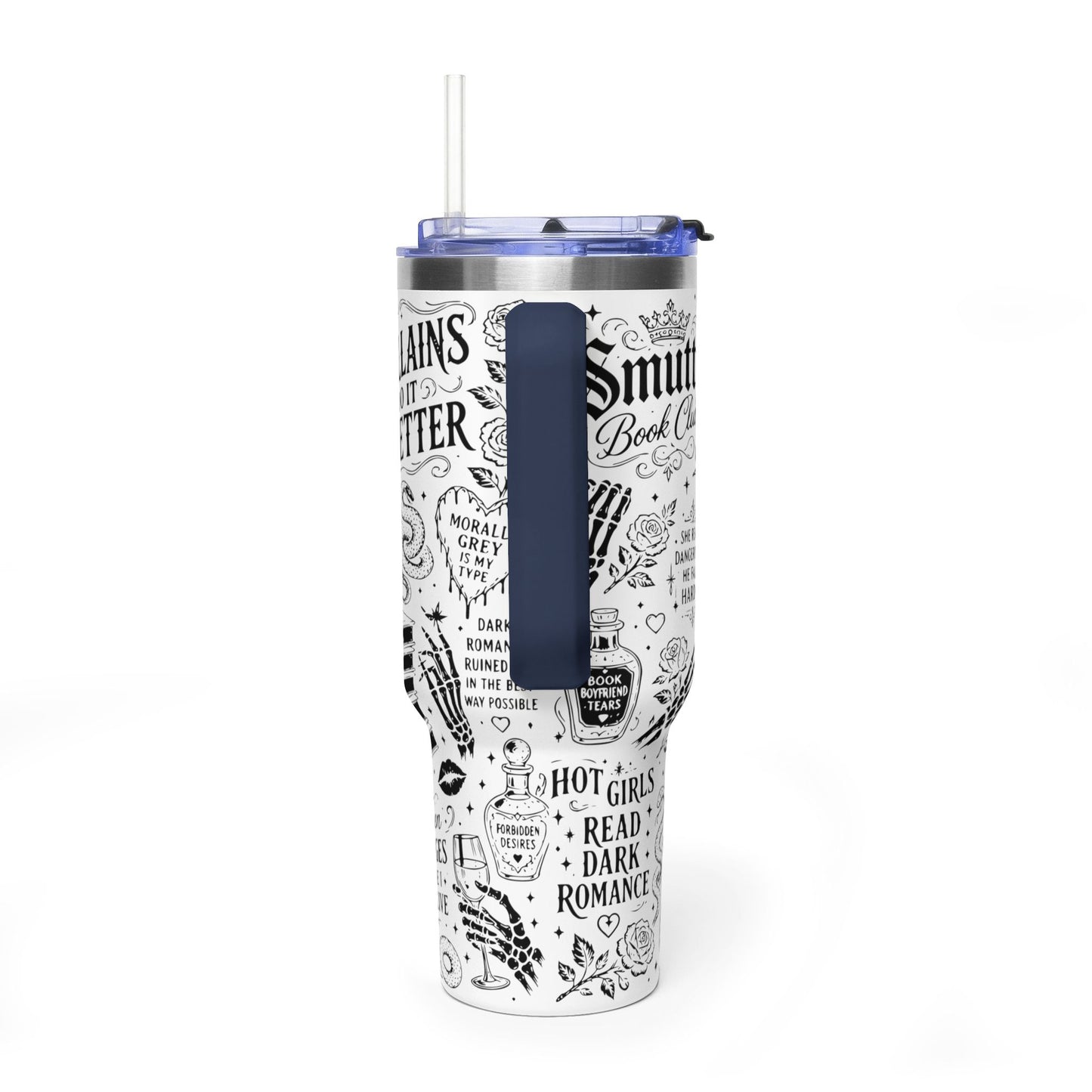 40oz Tumbler — "In My Dark Romance Era (Probably Smut)" Graphic Vacuum Travel Mug