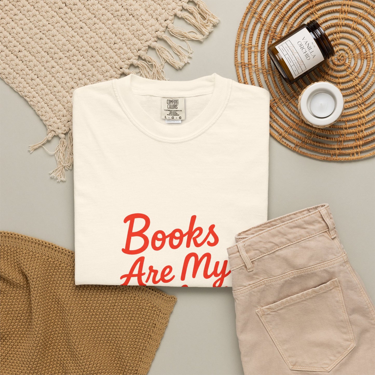 Books Are My Hyperfixation T-Shirt — Cute Red Script Reading Tee for Book Lovers