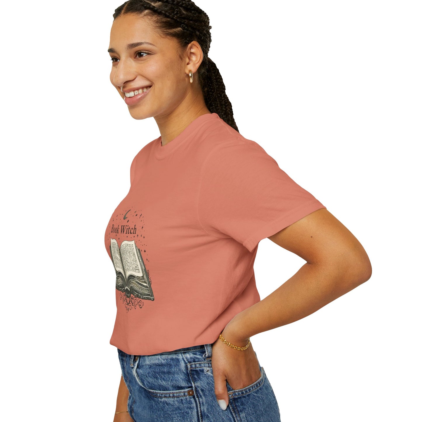 "Book Witch" T-Shirt — Vintage Open Spellbook Design for Readers & Witches