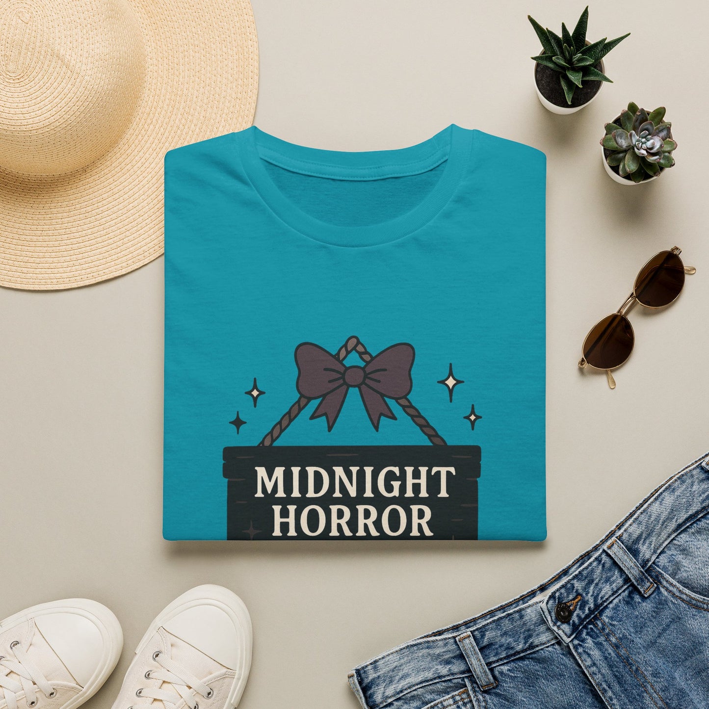 Lightweight Fabric - "Midnight Horror Reader" T-Shirt — Spooky Book Lover Graphic Tee