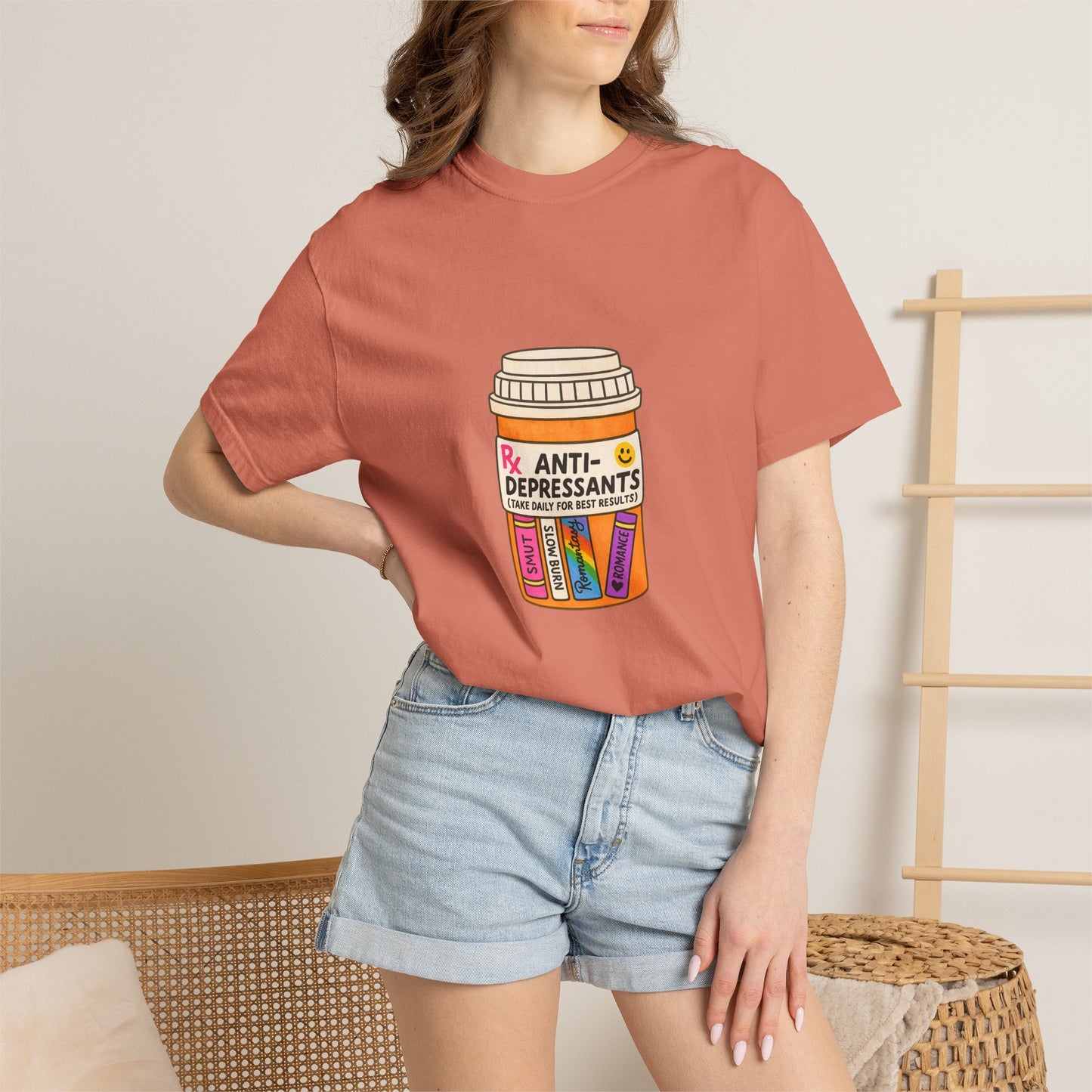 T-Shirt — "Anti-Depressants" Coffee & Books Graphic Tee