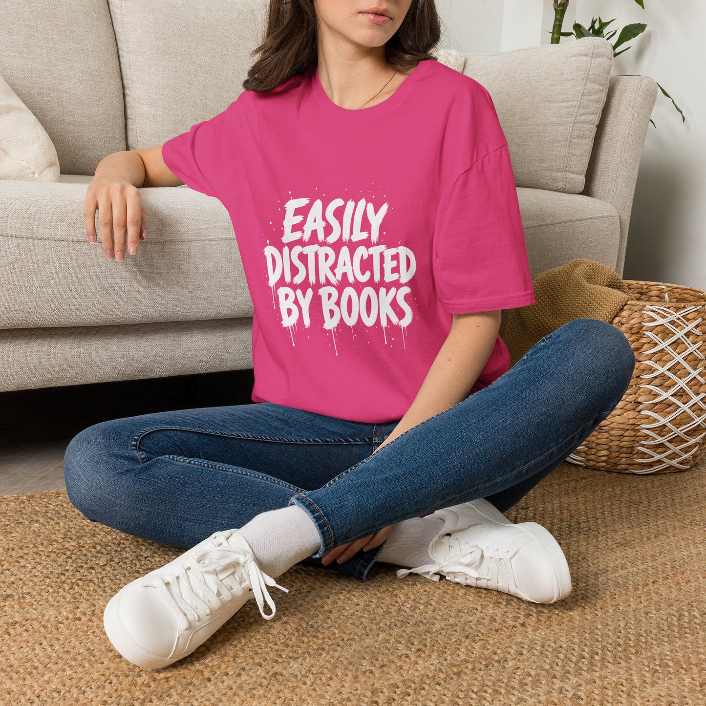 Lightweight Fabric - "Easily Distracted by Books" T‑Shirt