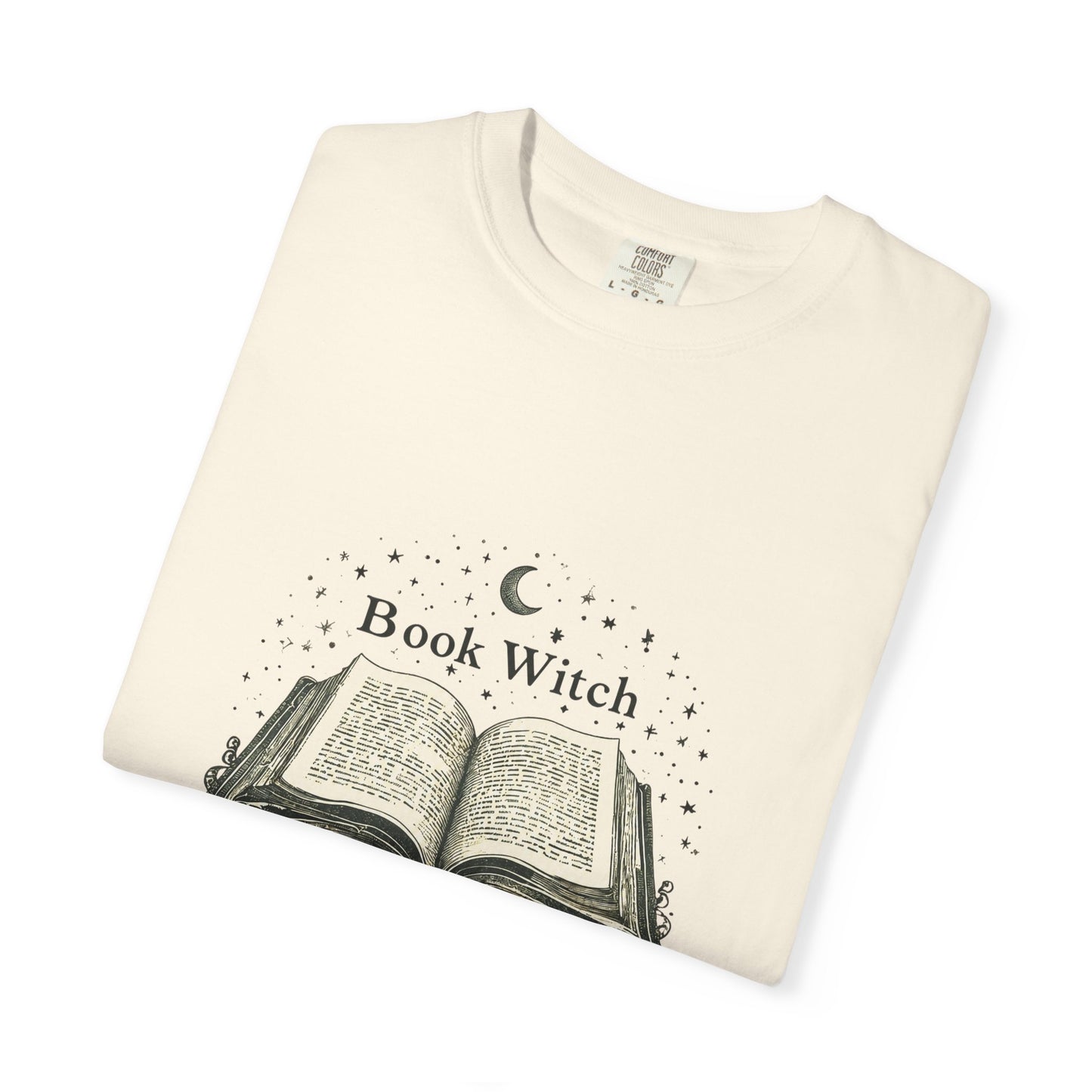 "Book Witch" T-Shirt — Vintage Open Spellbook Design for Readers & Witches