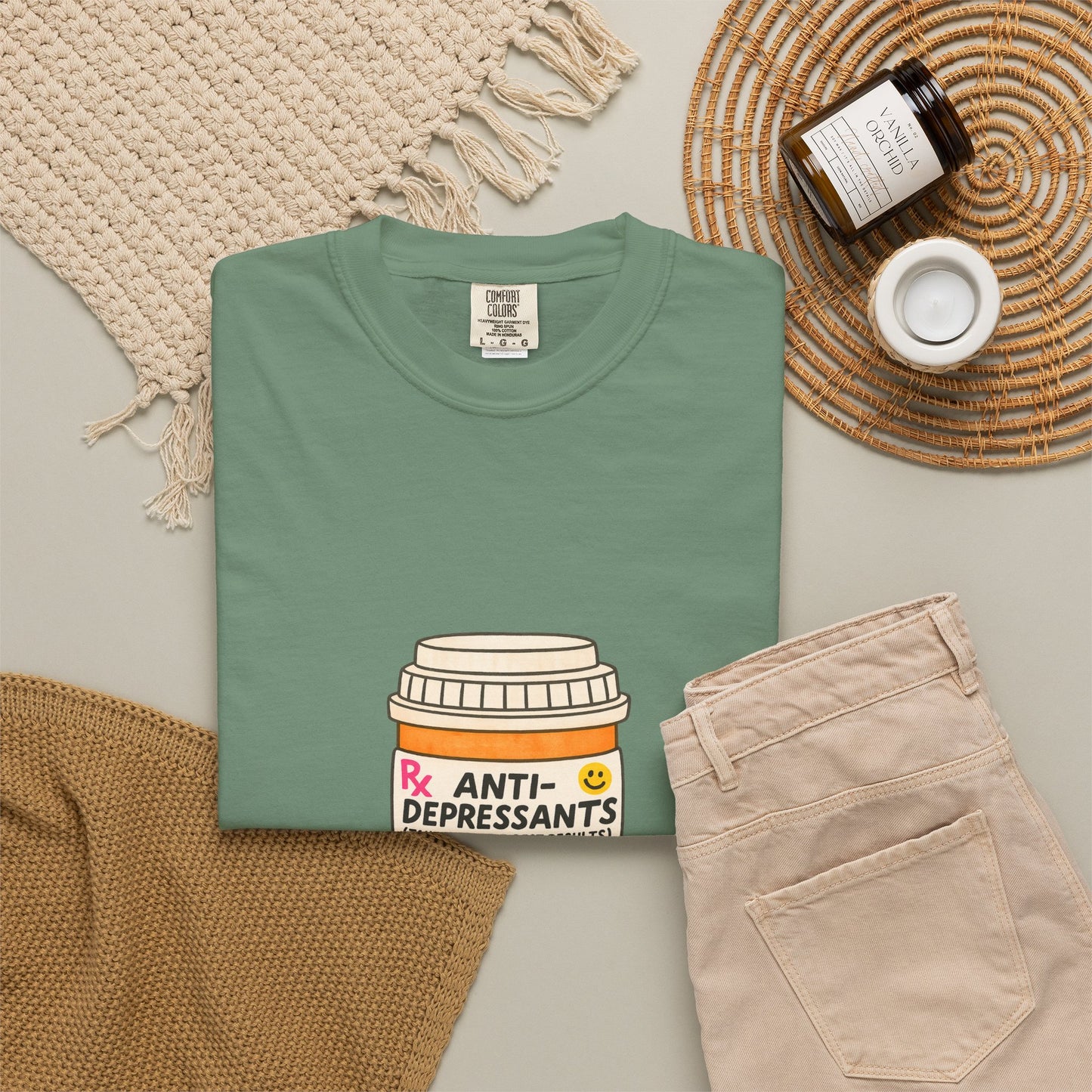 T-Shirt — "Anti-Depressants" Coffee & Books Graphic Tee