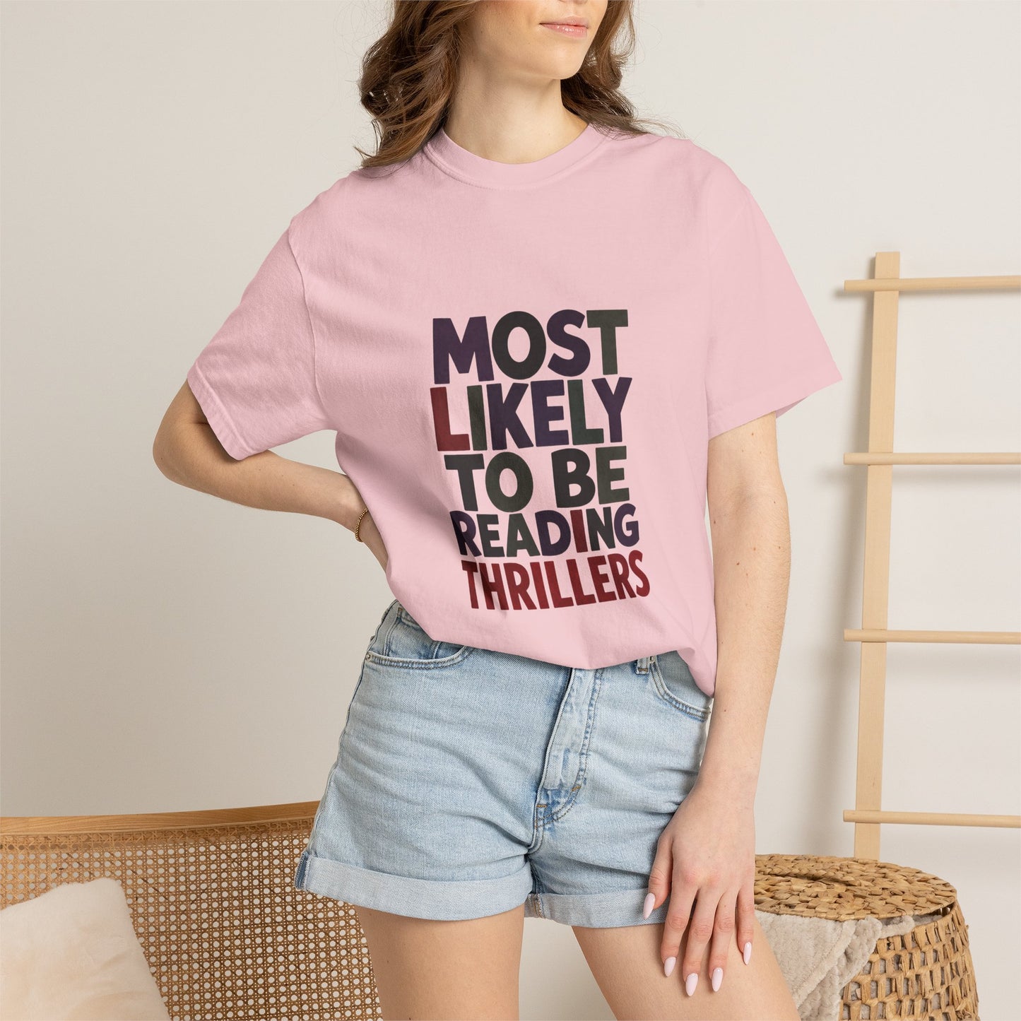 “Most Likely to Be Reading Thrillers” Graphic T-shirt