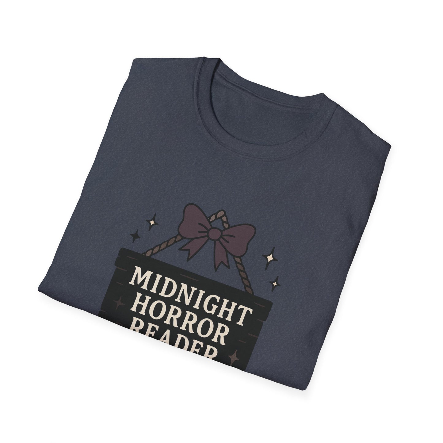 Lightweight Fabric - "Midnight Horror Reader" T-Shirt — Spooky Book Lover Graphic Tee