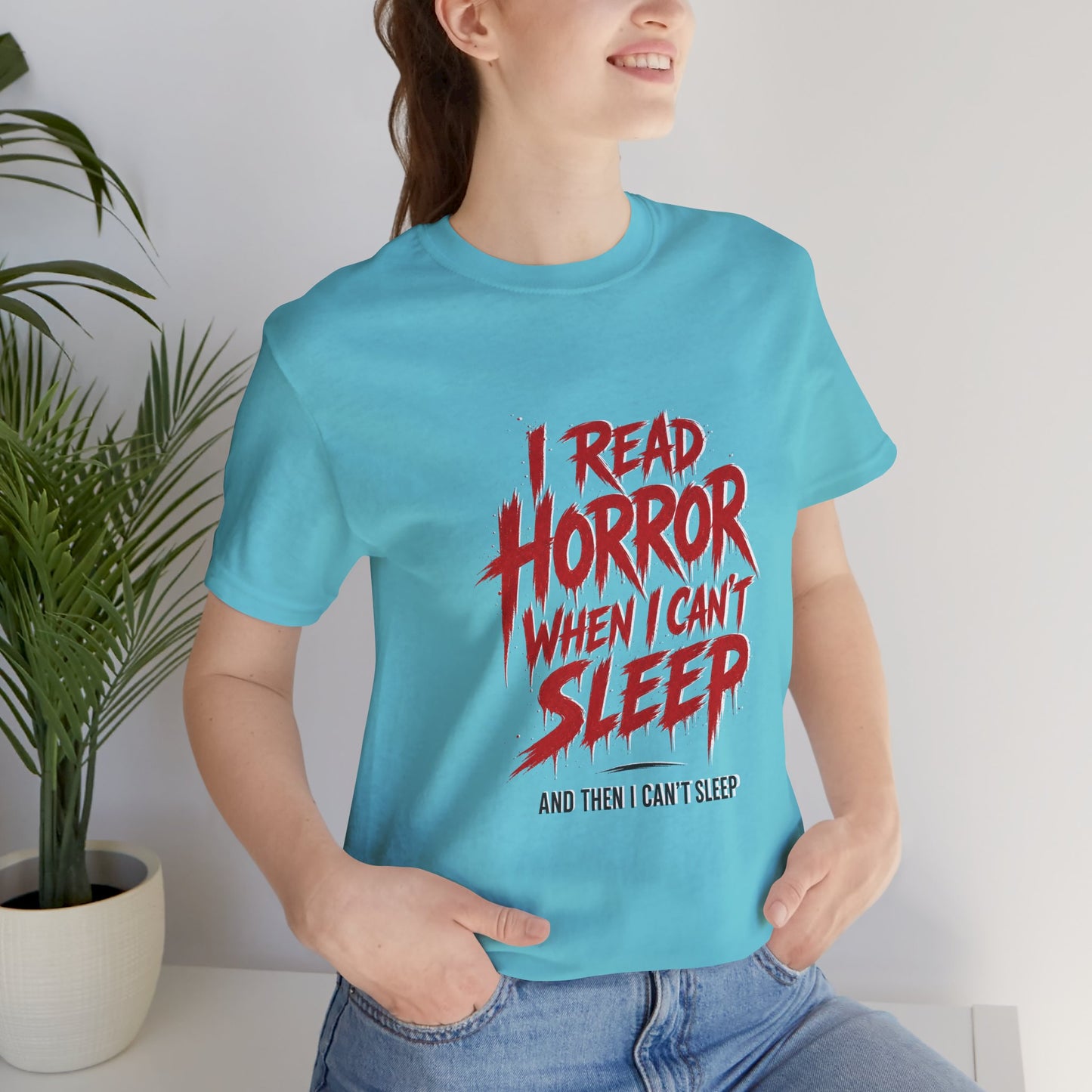 Airlume Cotton - Horror Reader Tee — "I Read Horror When I Can’t Sleep" Graphic T-Shirt